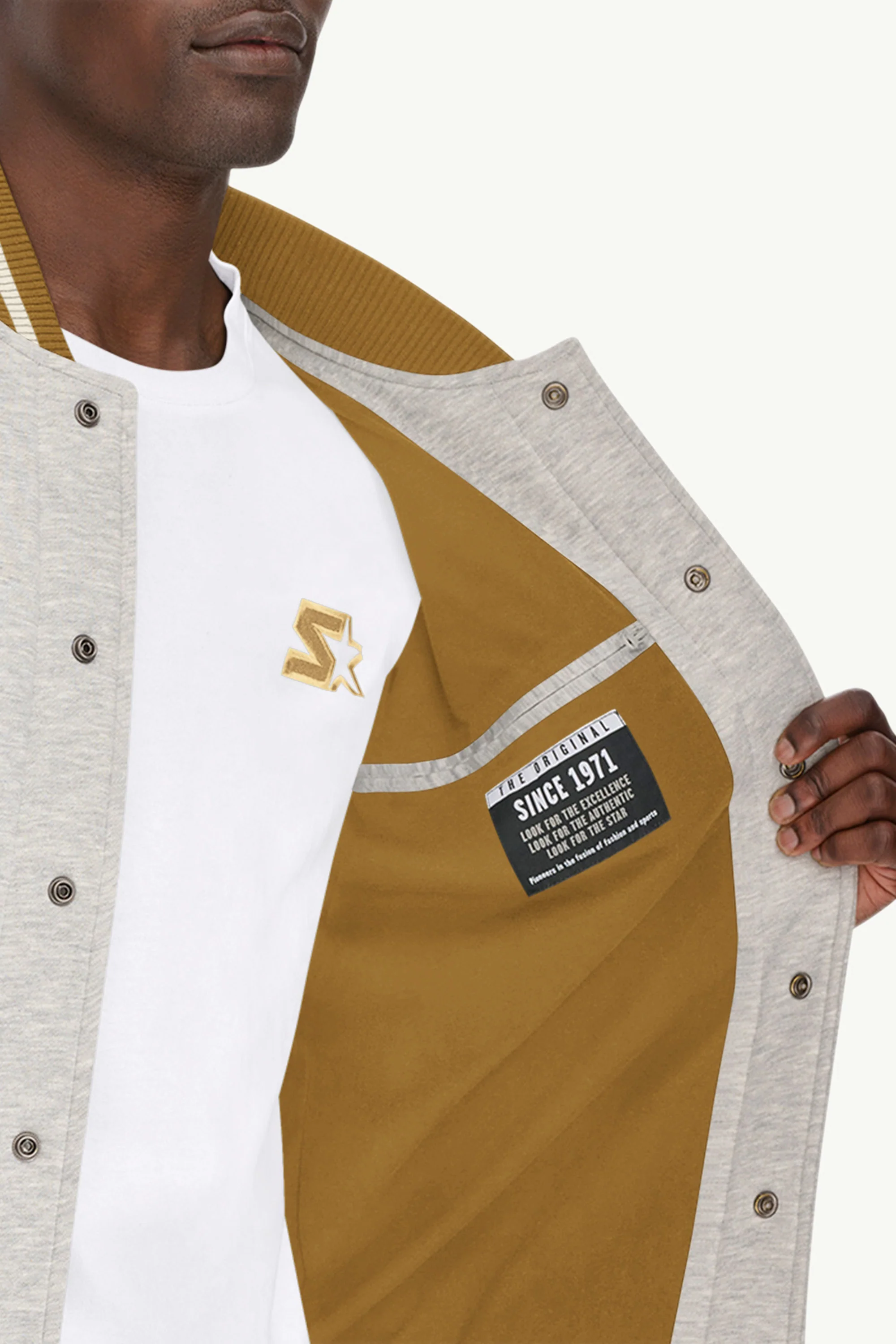 MENS STARTER HEAVYWEIGHT FLEECE VARSITY JACKET - Image 3
