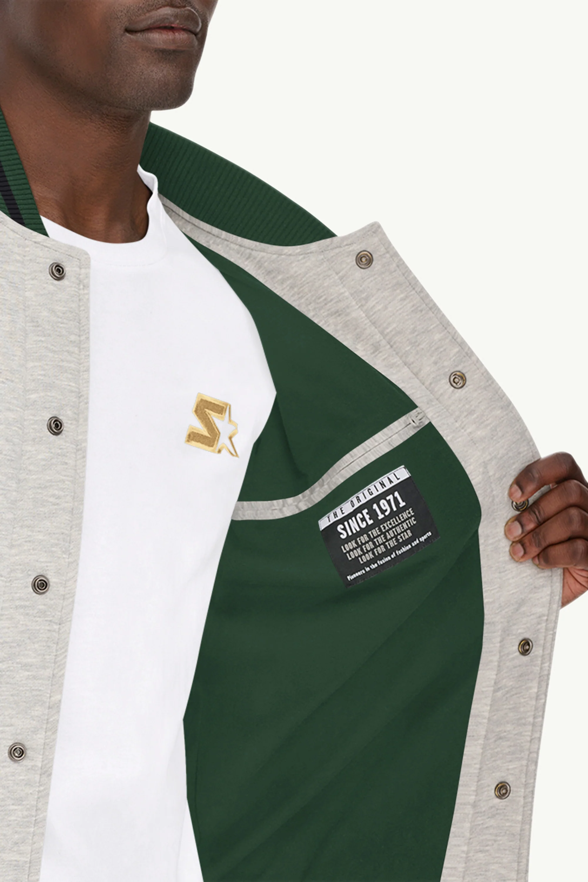 MENS STARTER HEAVYWEIGHT FLEECE VARSITY JACKET - Image 3