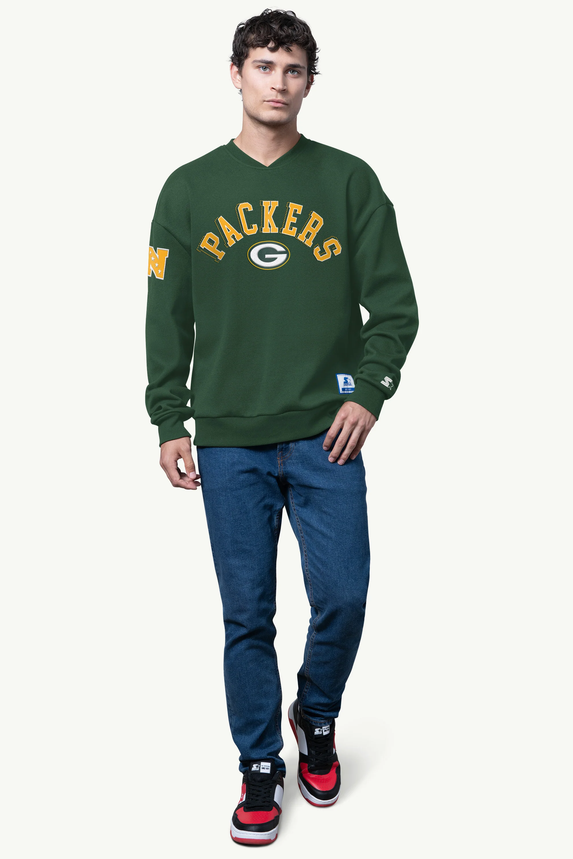 MENS GREEN BAY PACKERS PIQUE PULLOVER - Image 2