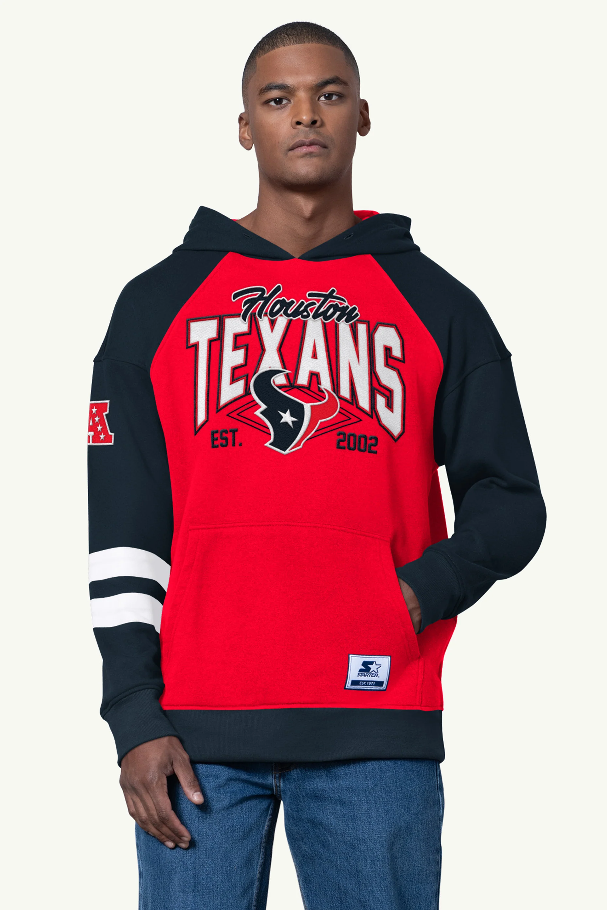 MENS HOUSTON TEXANS INTERCEPTION COLORBLOCK HOODIE