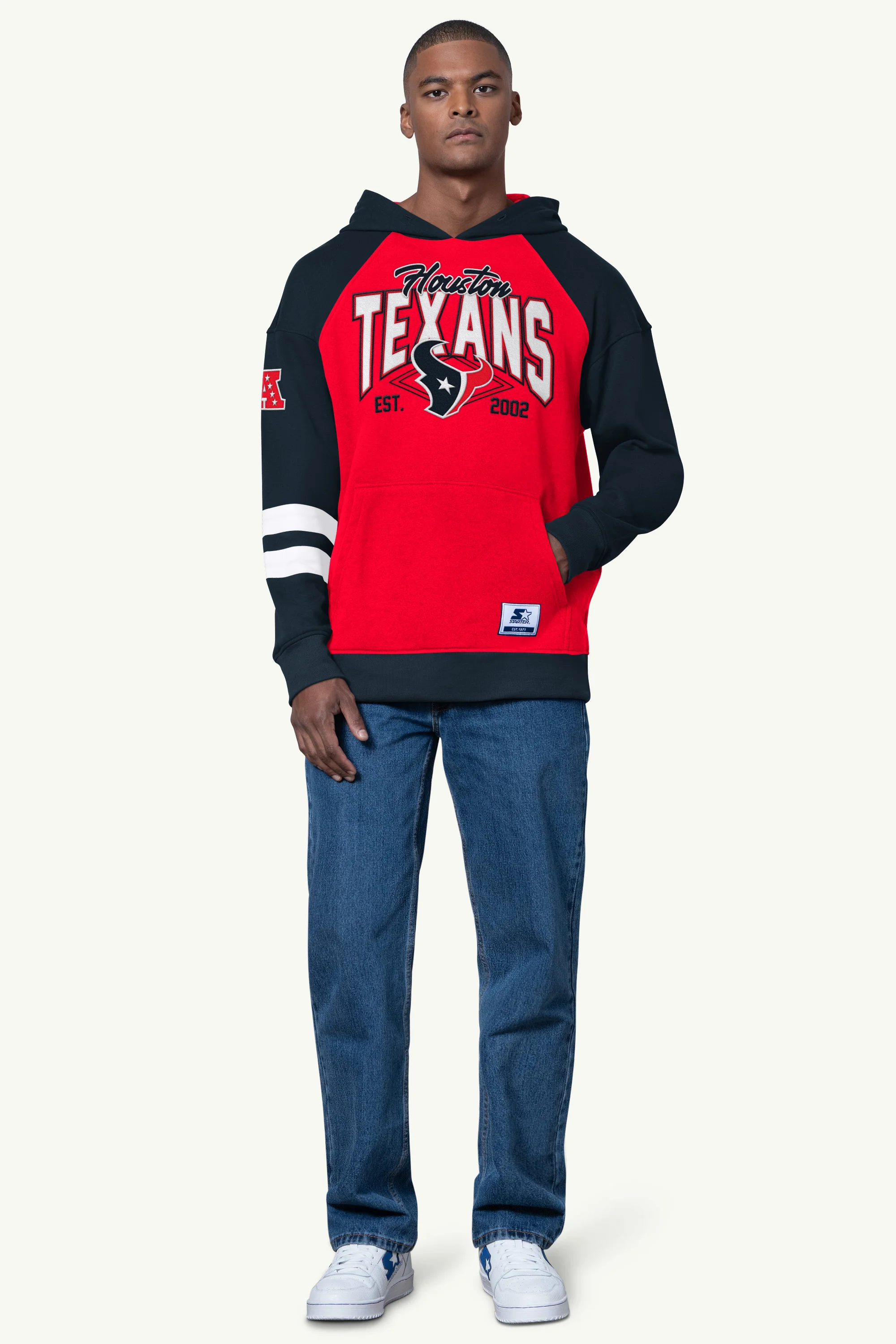 MENS HOUSTON TEXANS INTERCEPTION COLORBLOCK HOODIE - Image 2