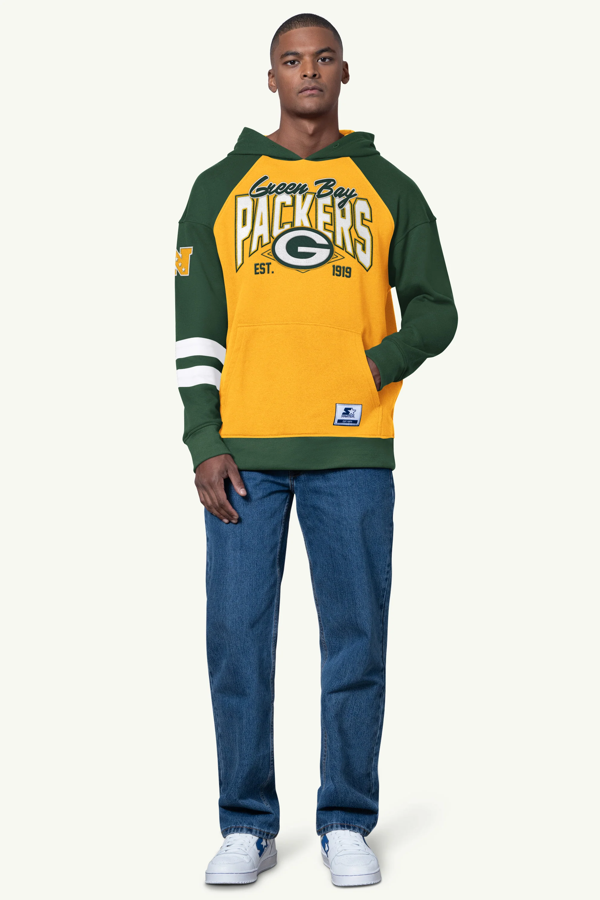 MENS GREEN BAY PACKERS INTERCEPTION COLORBLOCK HOODIE - Image 2
