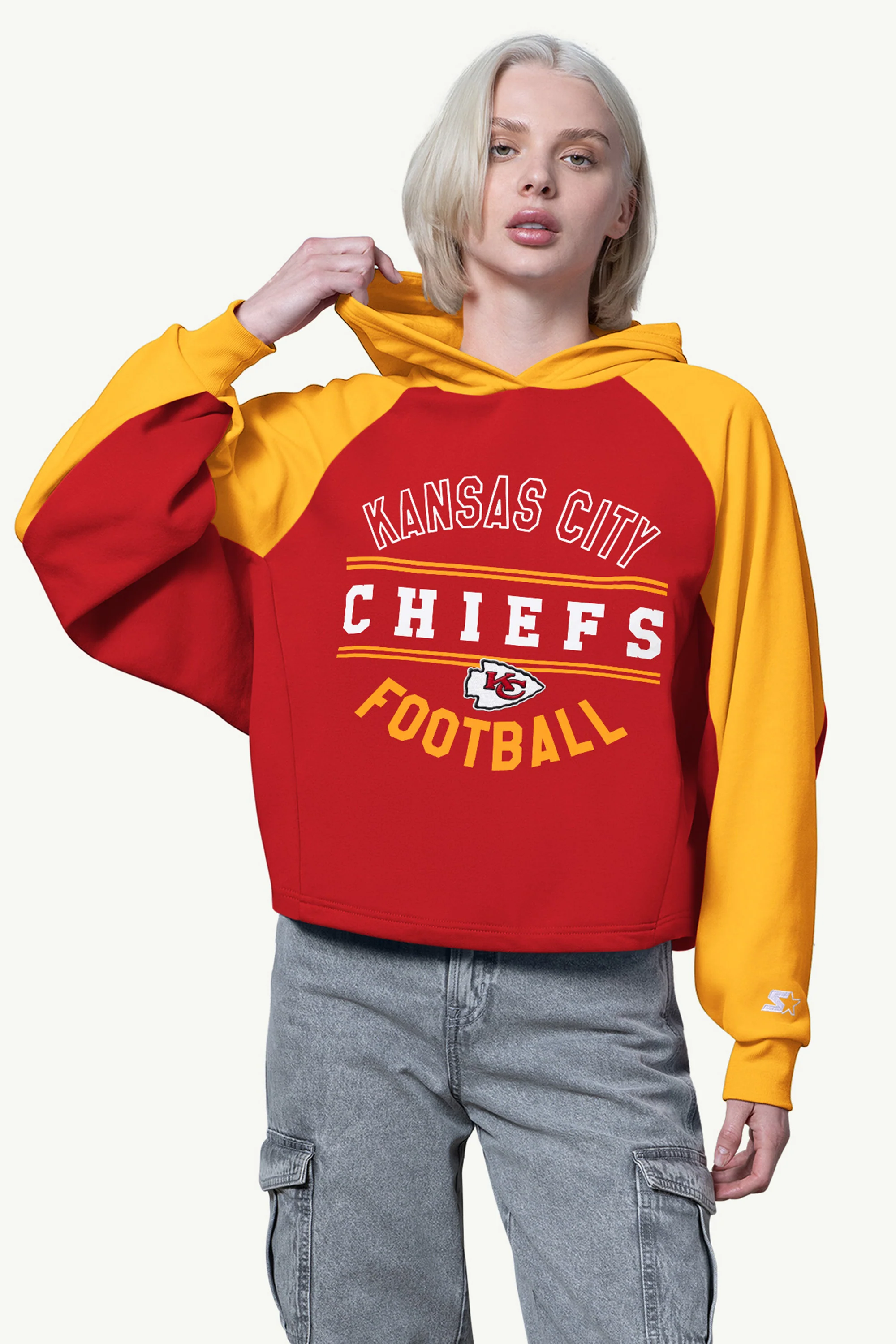 WOMENS KANSAS CITY CHIEFS CROPPED HOODIE
