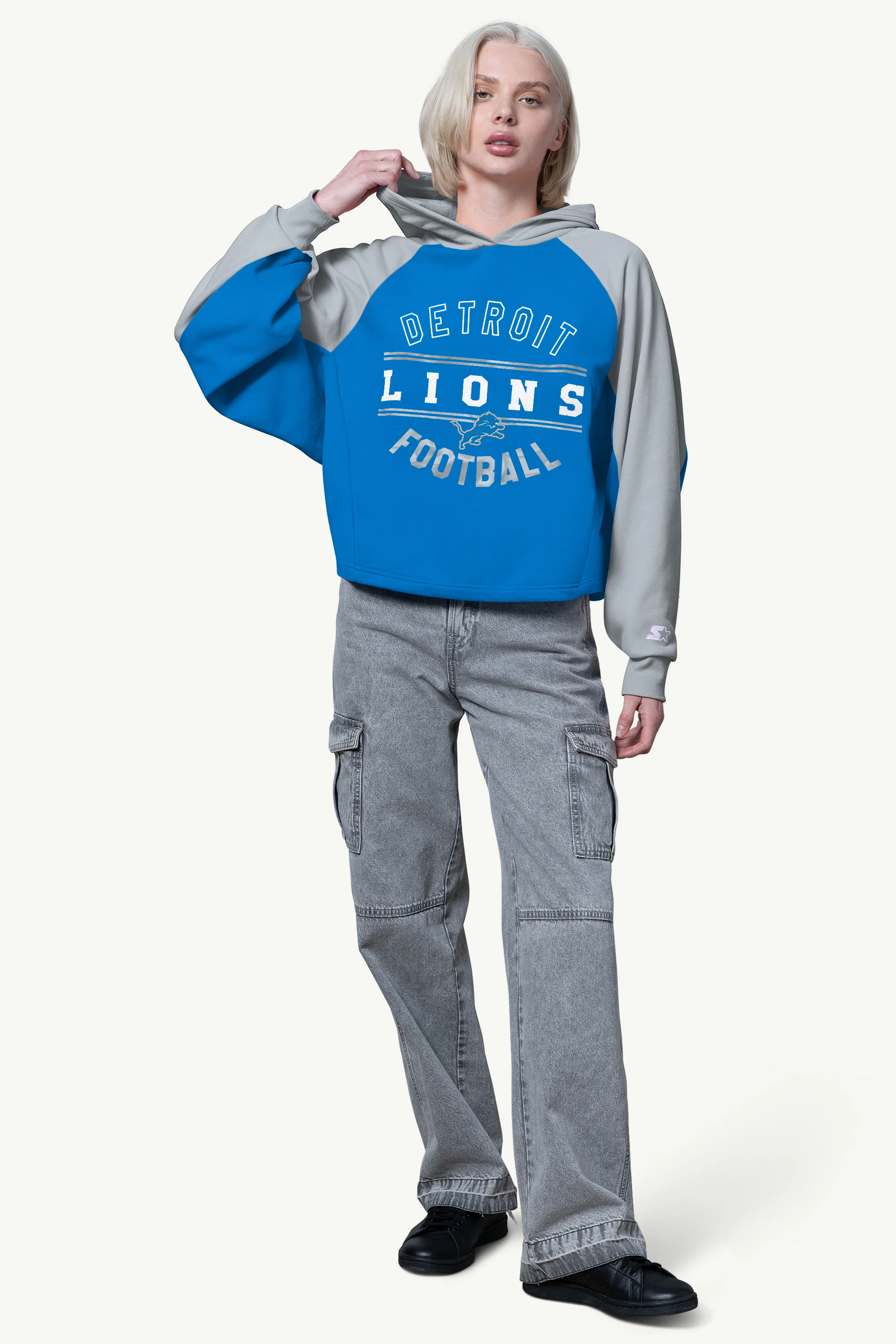 WOMENS DETROIT LIONS CROPPED HOODIE - Image 2