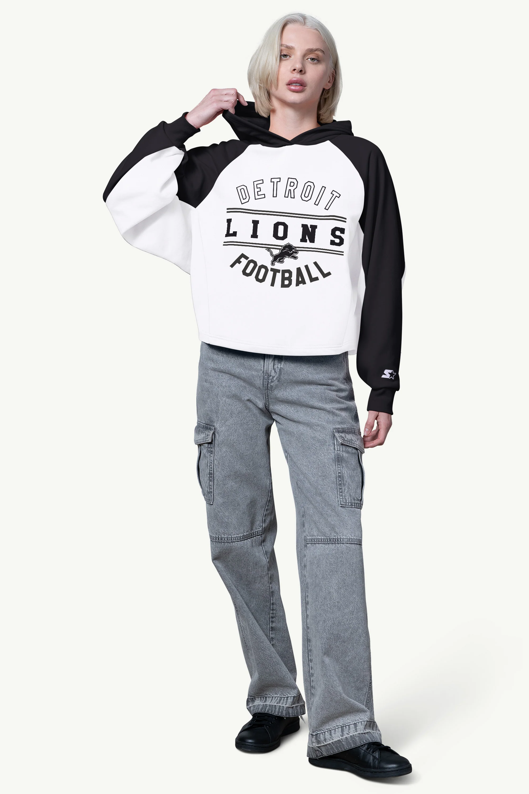 WOMENS DETROIT LIONS CROPPED HOODIE - Image 2
