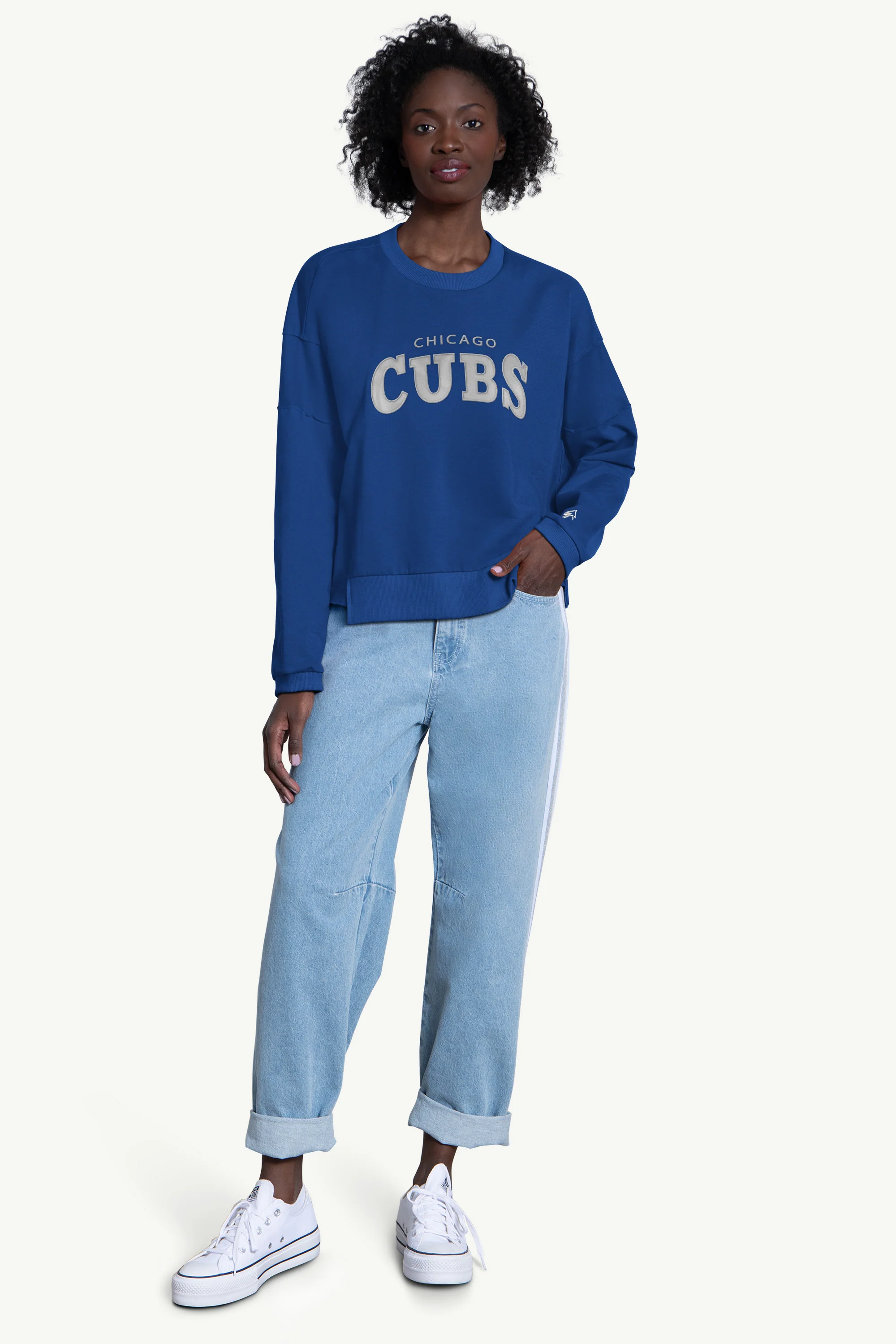 WOMENS CHICAGO CUBS CREW NECK SWEATSHIRT - Image 3