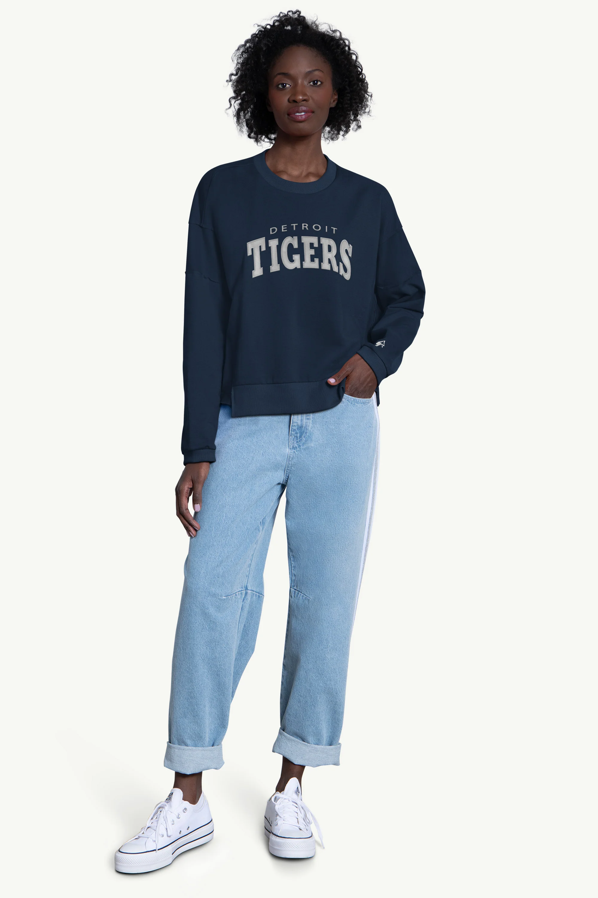 WOMENS DETROIT TIGERS CREW NECK SWEATSHIRT - Image 3