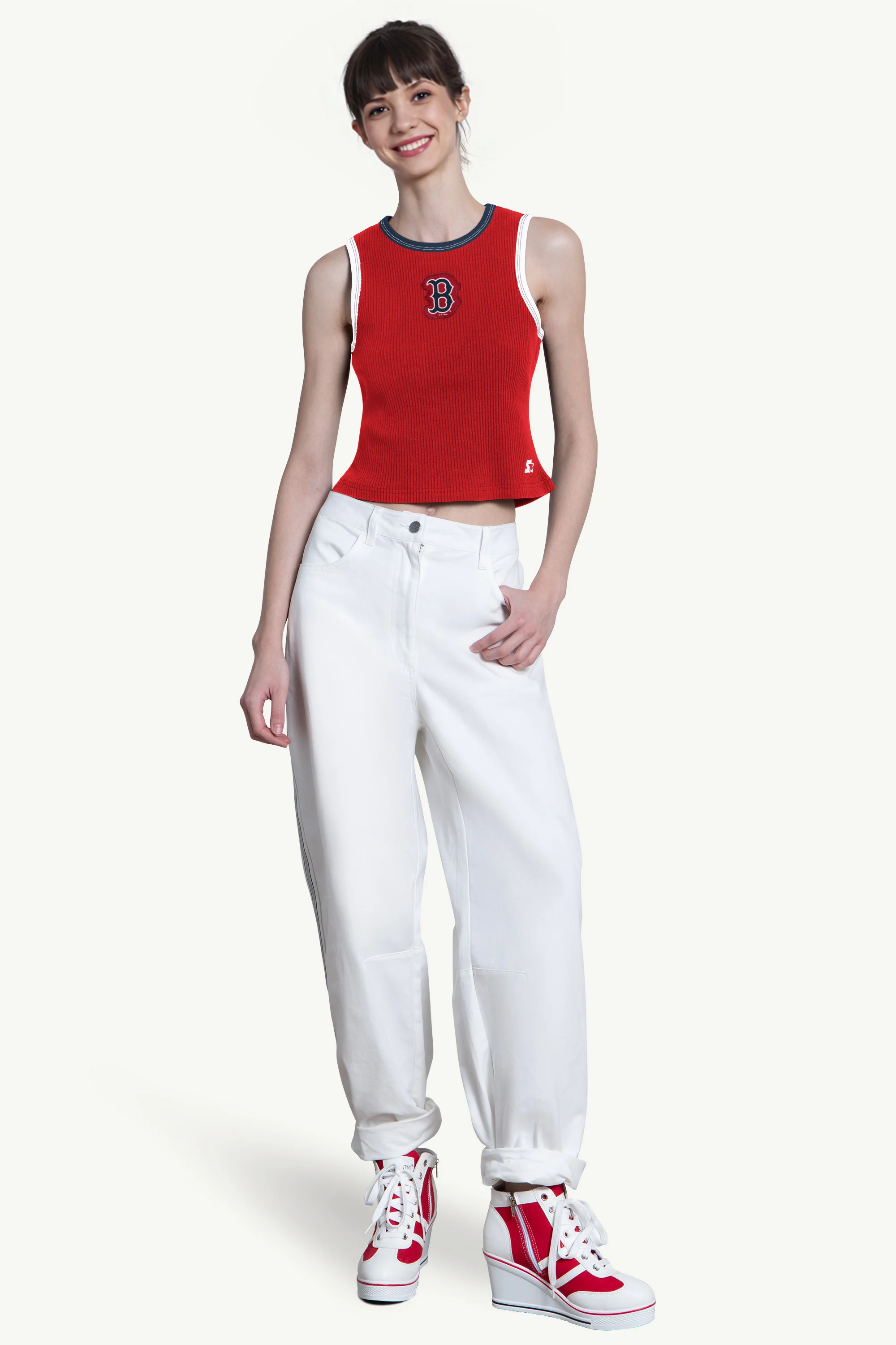 WOMENS BOSTON RED SOX PLAY THE BALL CROP TANK - Image 3