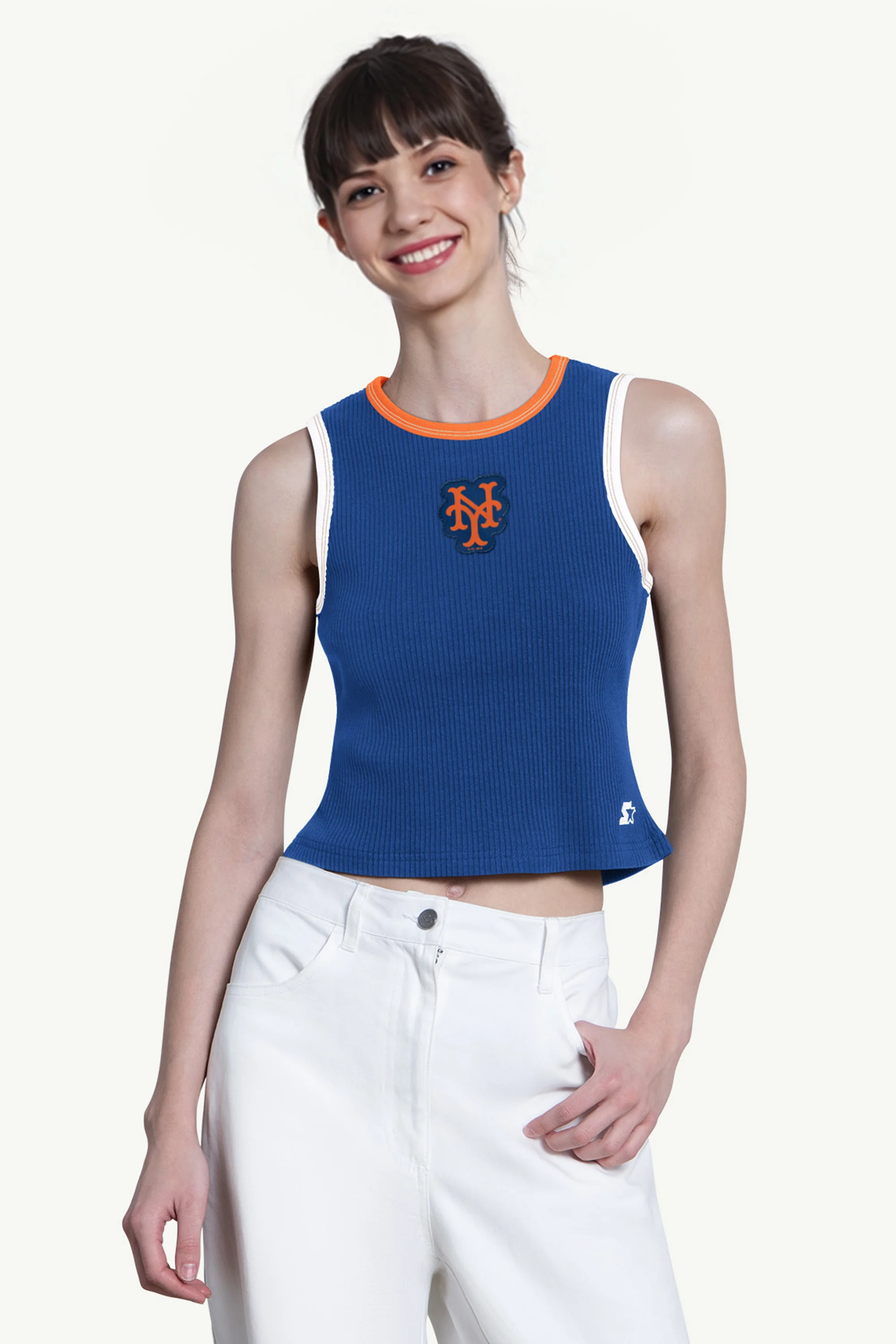 WOMENS NEW YORK METS PLAY THE BALL CROP TANK
