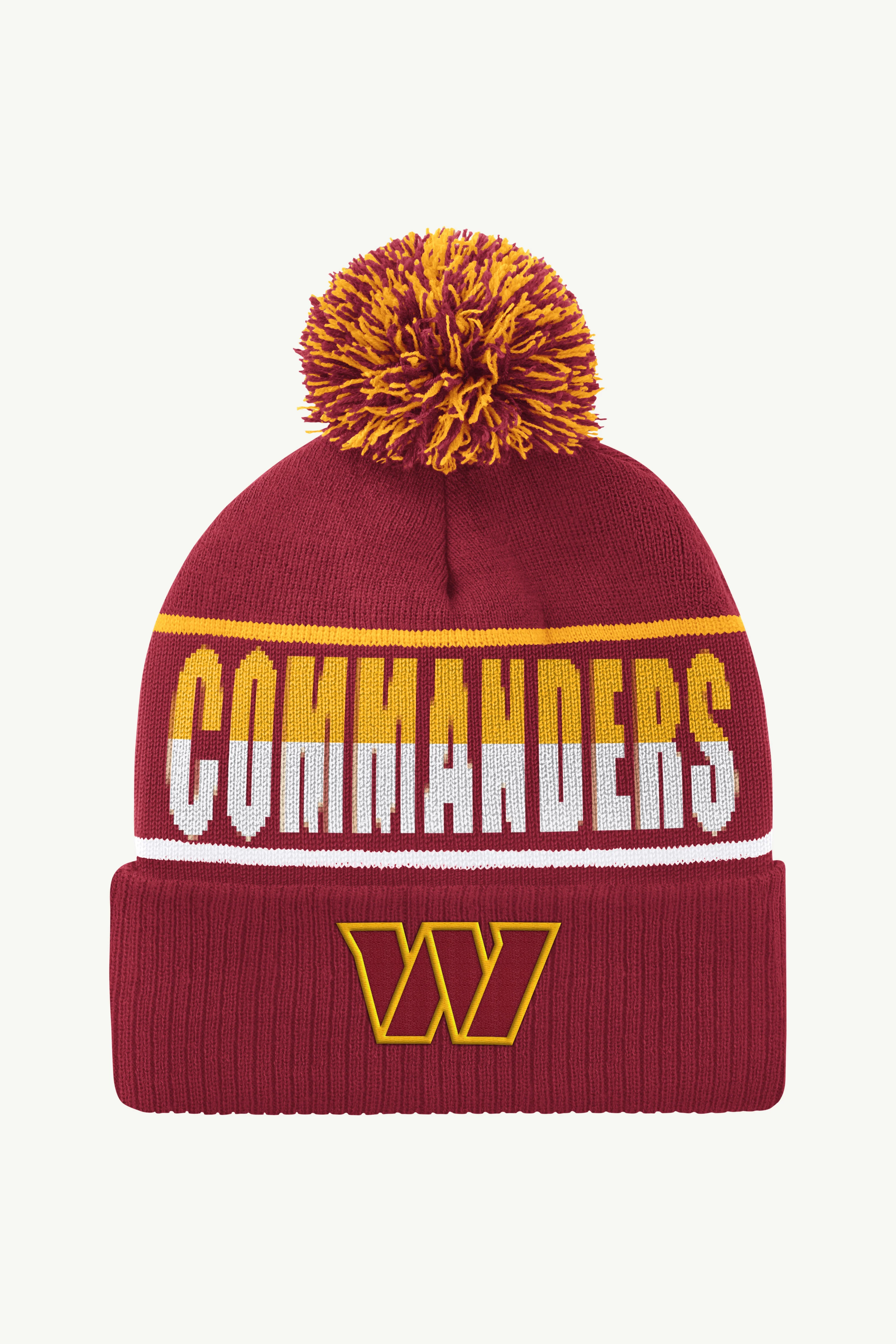WASHINGTON COMMANDERS POM CUFFED BEANIE