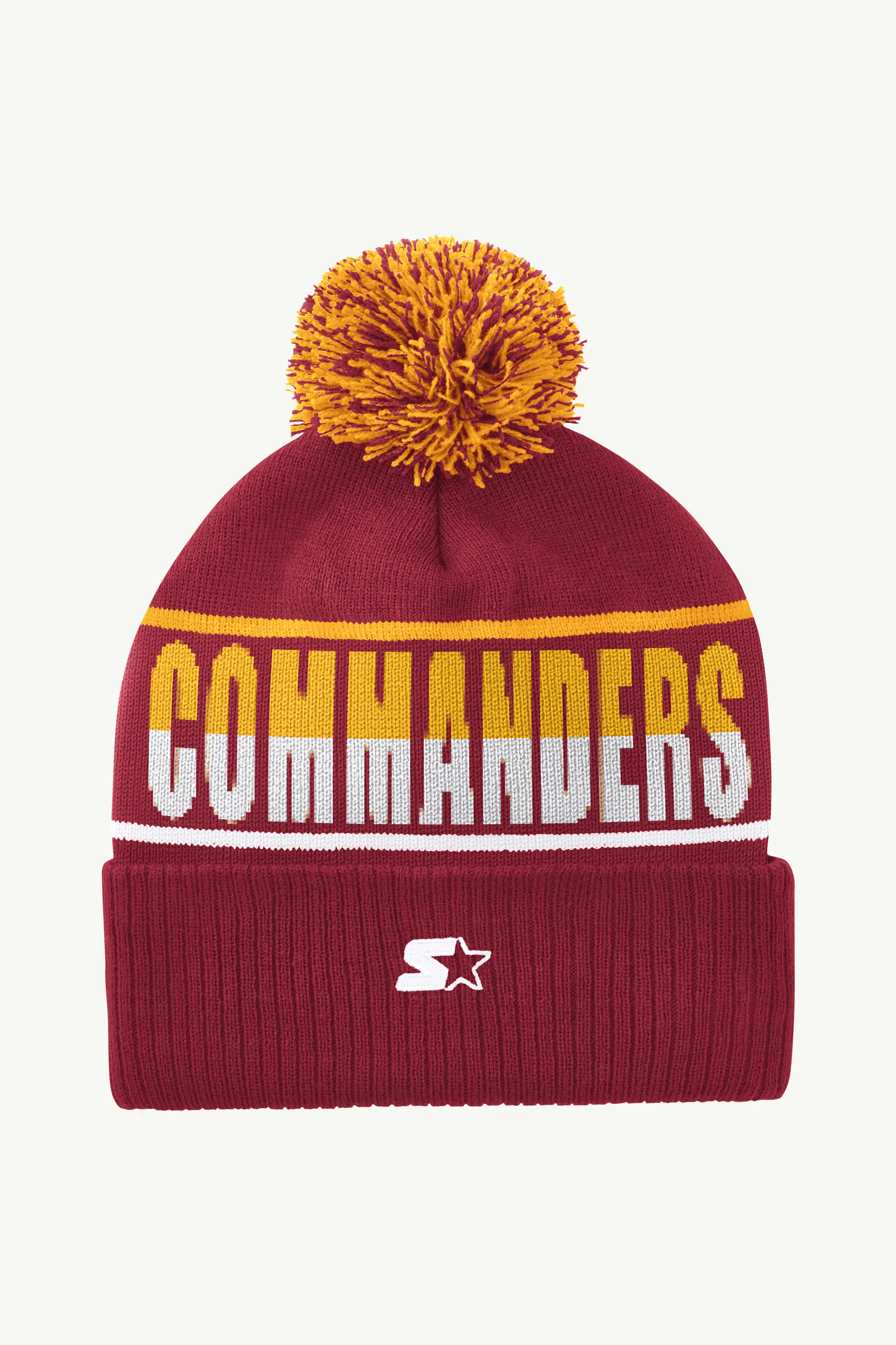 WASHINGTON COMMANDERS POM CUFFED BEANIE - Image 2