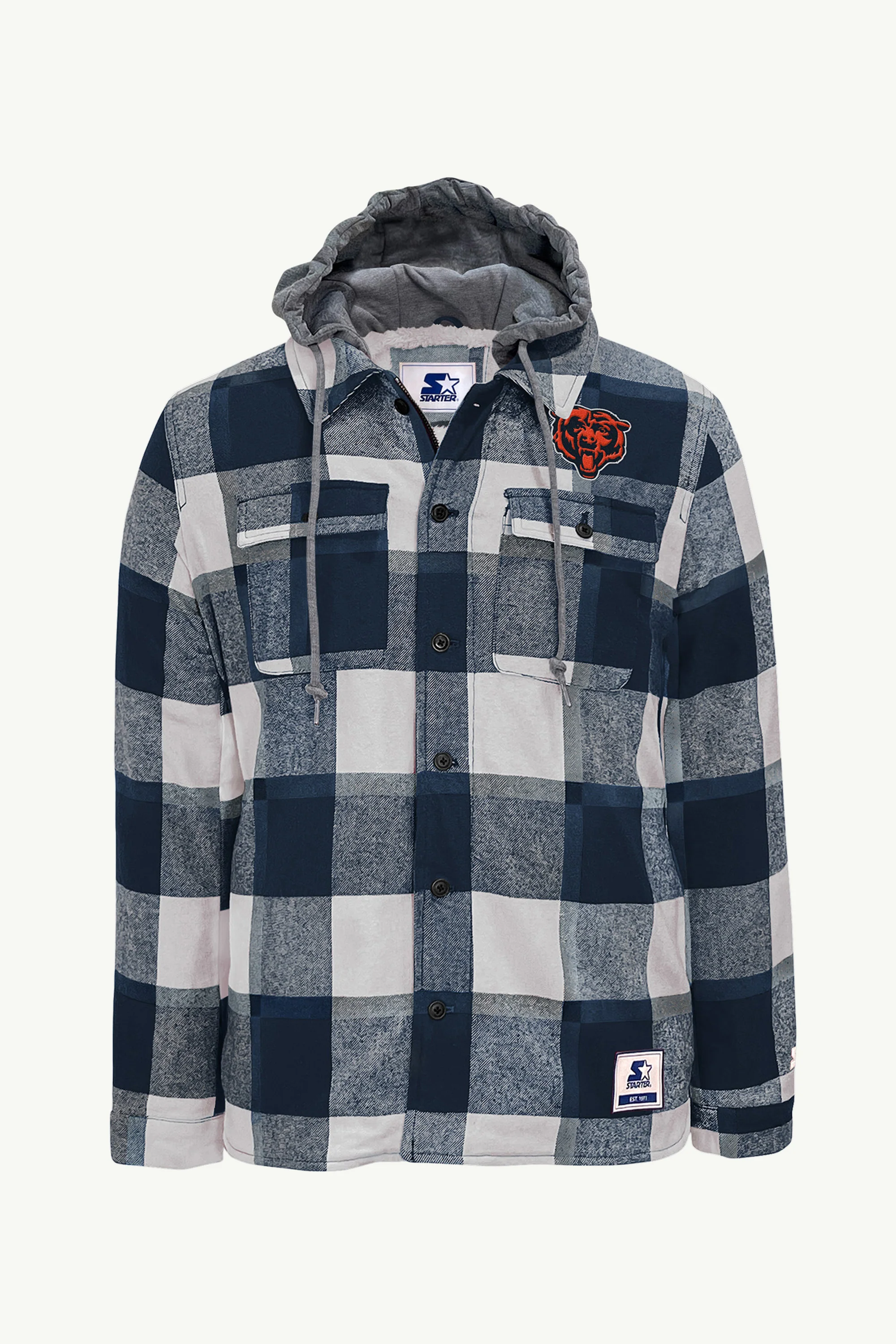 MENS CHICAGO BEARS BIG JOE SHERPA LINED PLAID JACKET