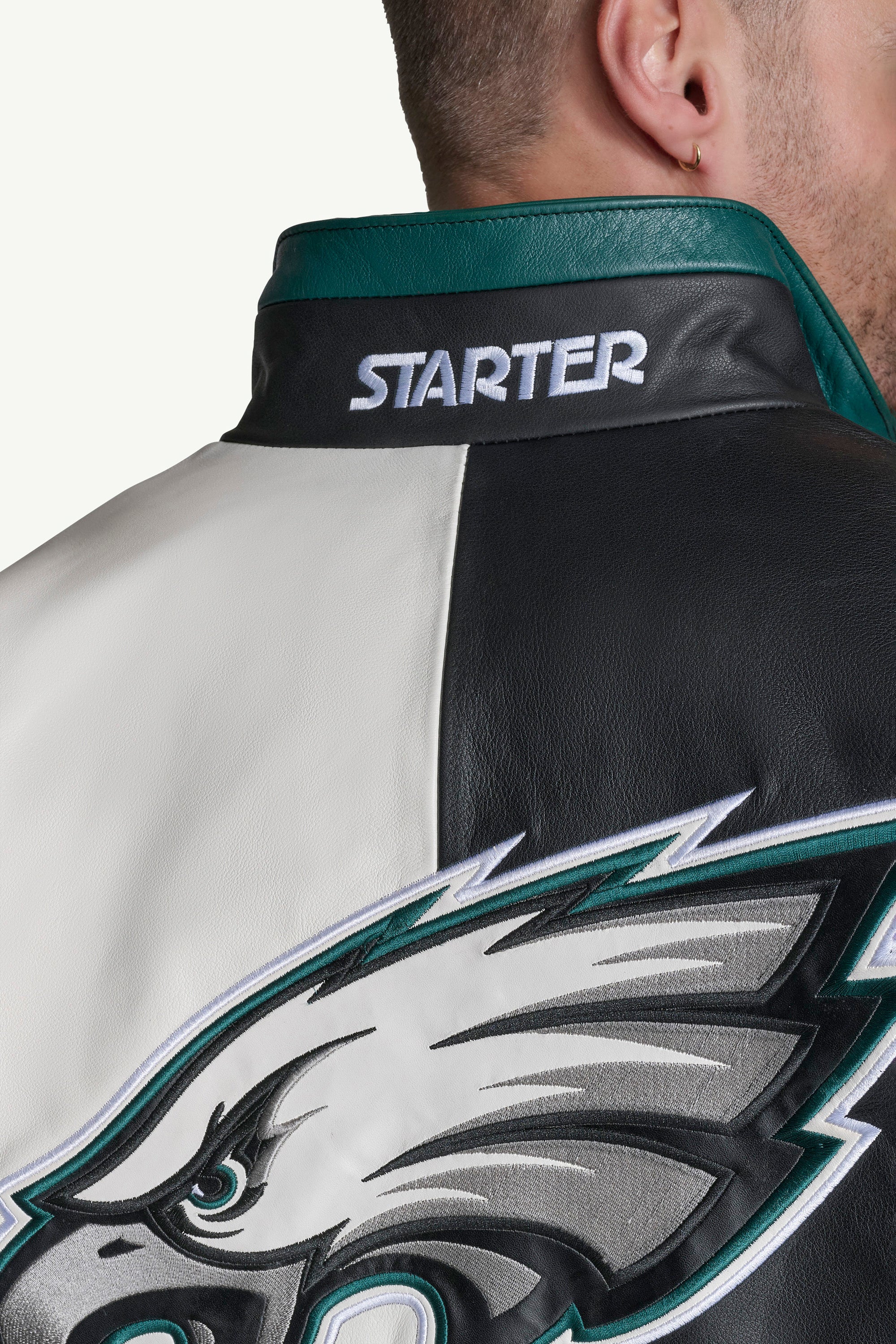 MENS PHILADELPHIA EAGLES FULL ZIP LEATHER JACKET - Image 5