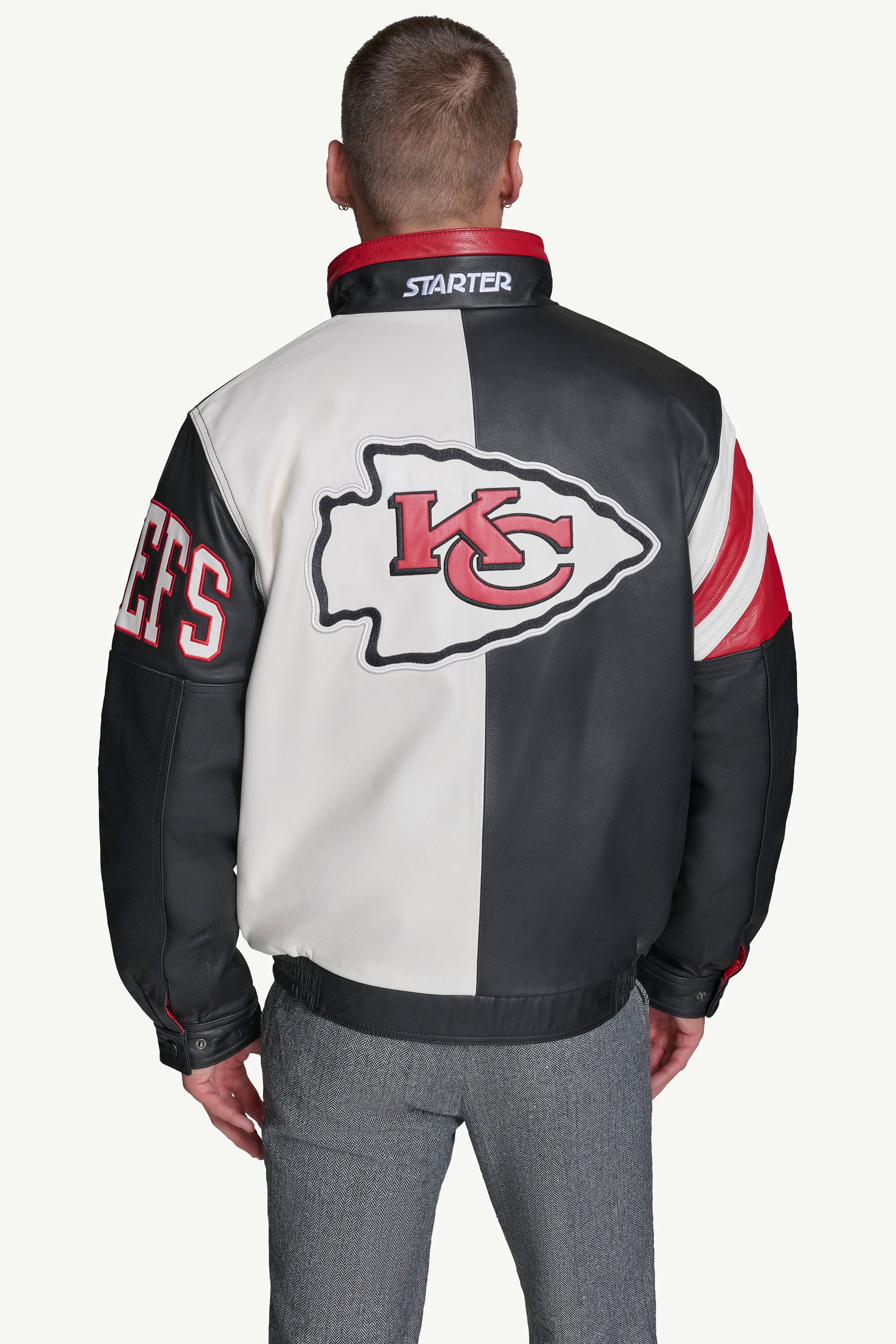 MENS KANSAS CITY CHIEFS FULL ZIP LEATHER JACKET - Image 3