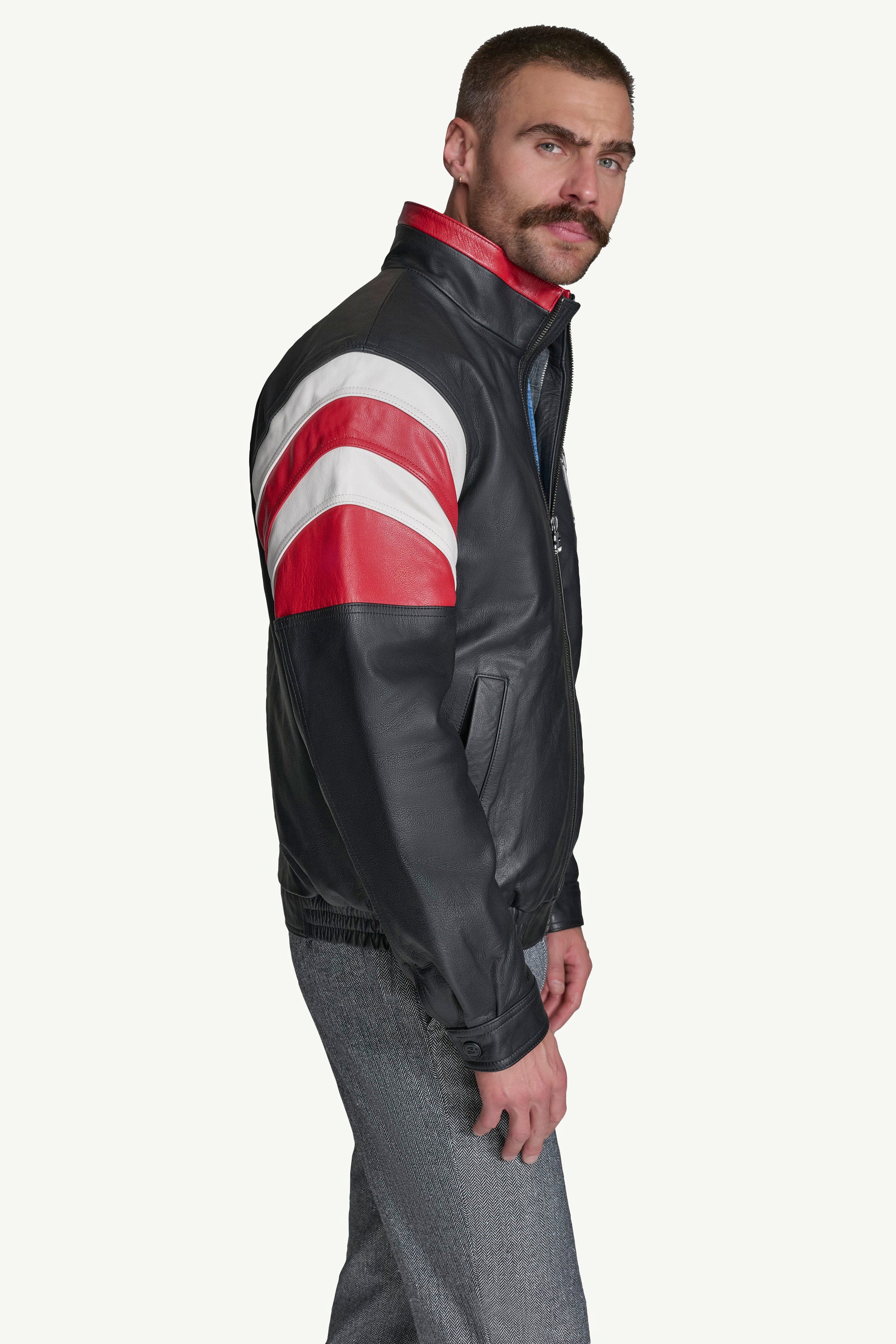 MENS KANSAS CITY CHIEFS FULL ZIP LEATHER JACKET - Image 5