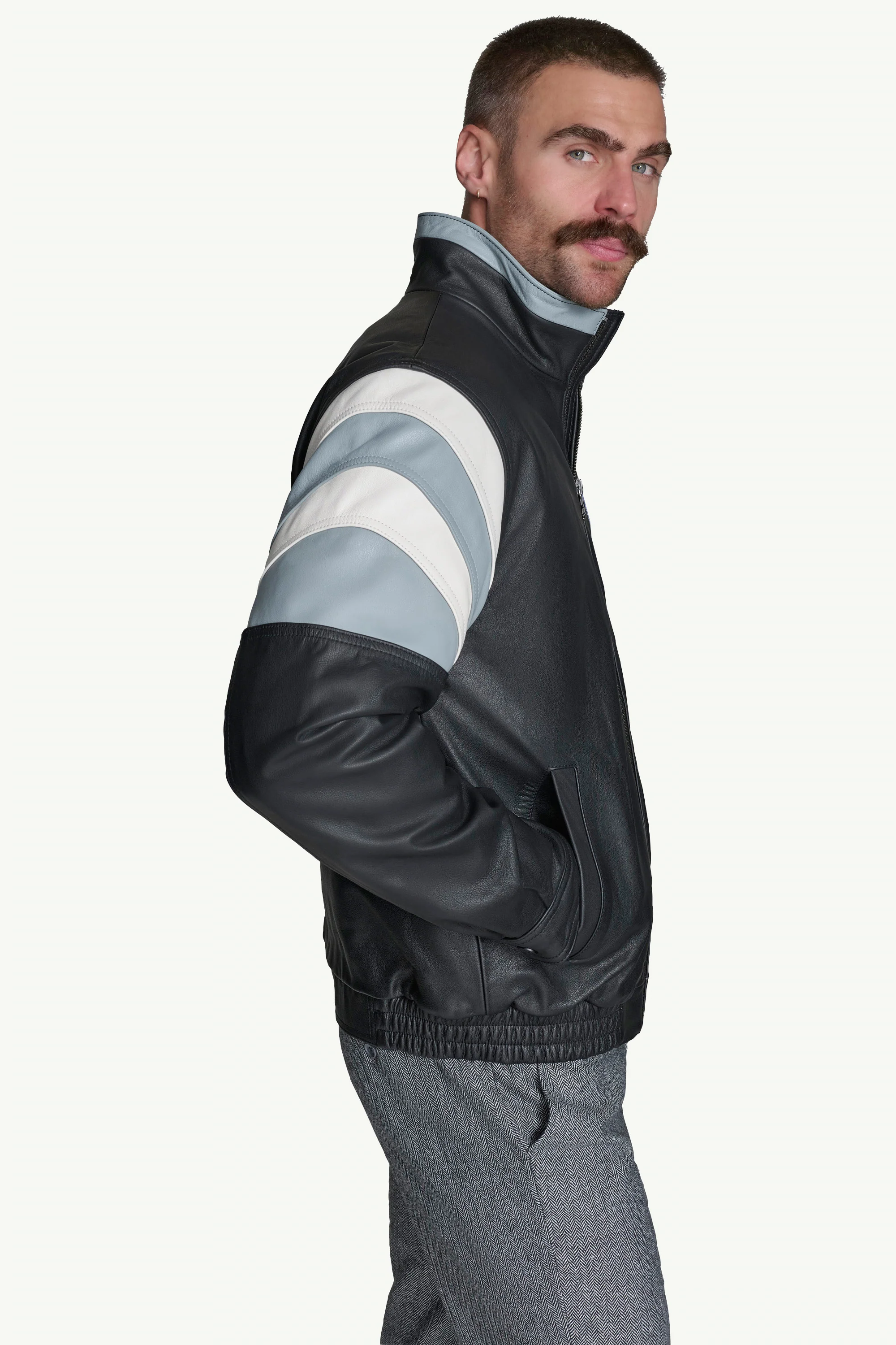MENS LAS VEGAS RAIDERS FULL ZIP LEATHER JACKET - Image 4