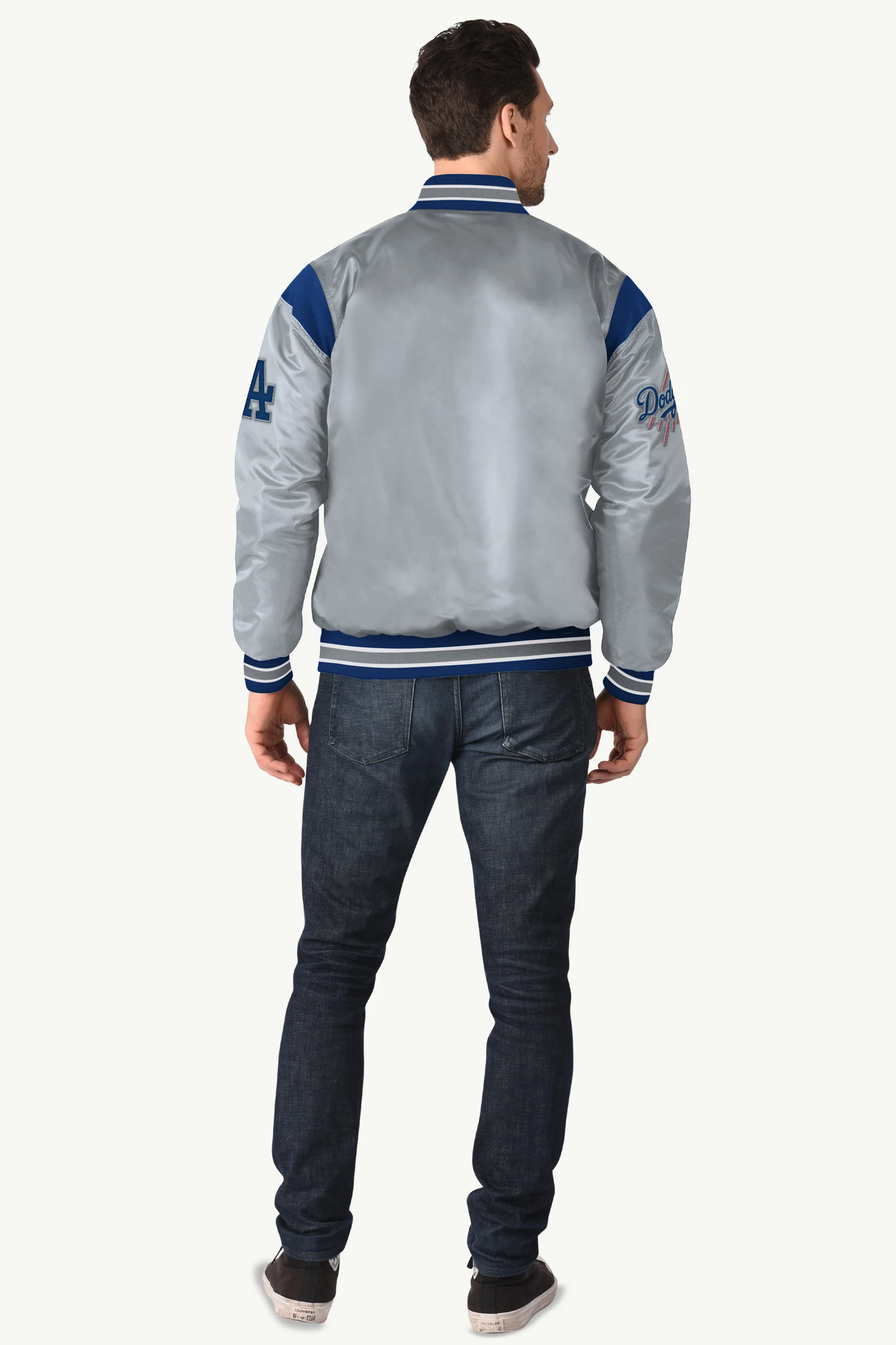 MENS LOS ANGELES DODGERS SATIN VARSITY JACKET - Image 2