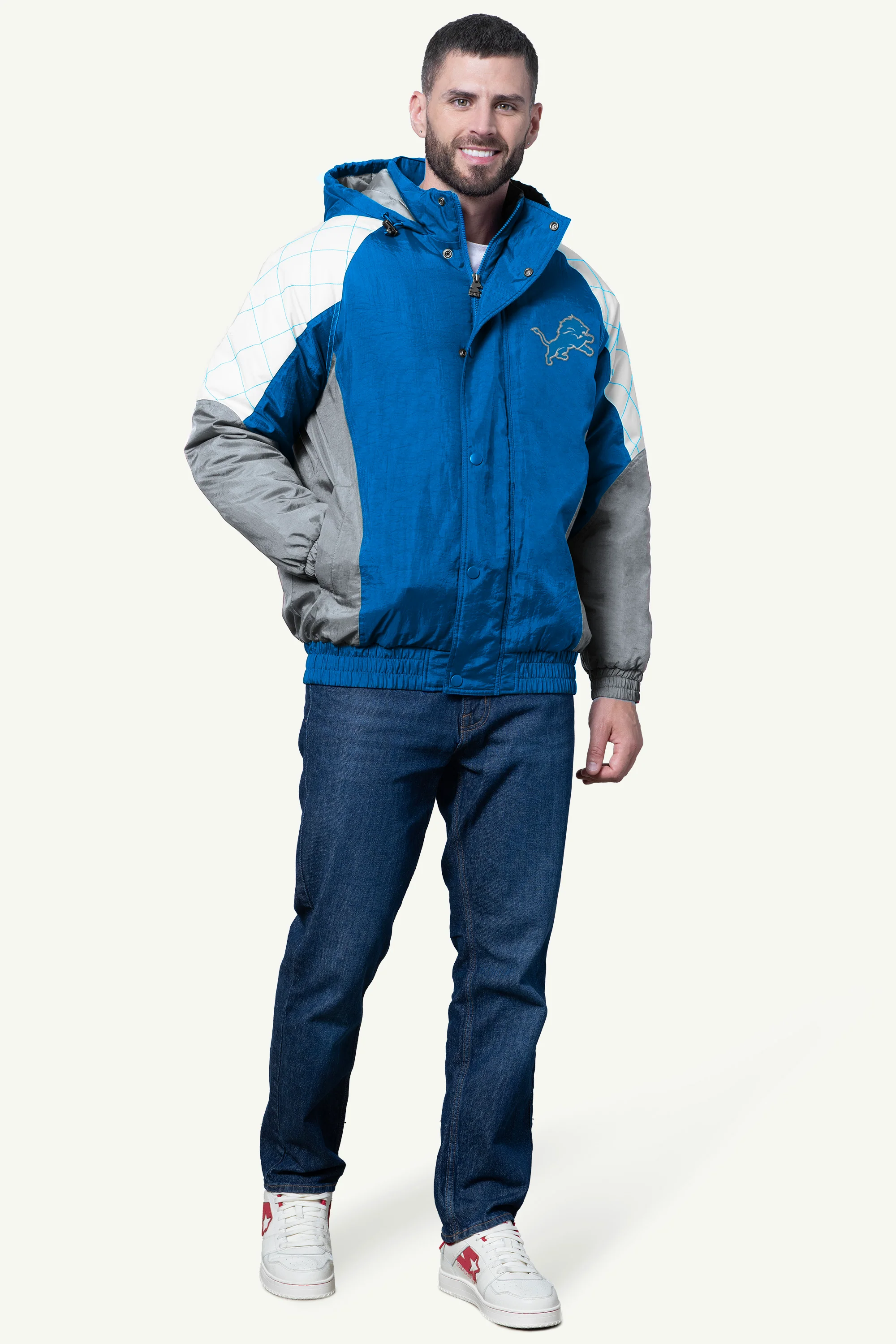 MENS DETROIT LIONS NYLON JACKET - Image 3
