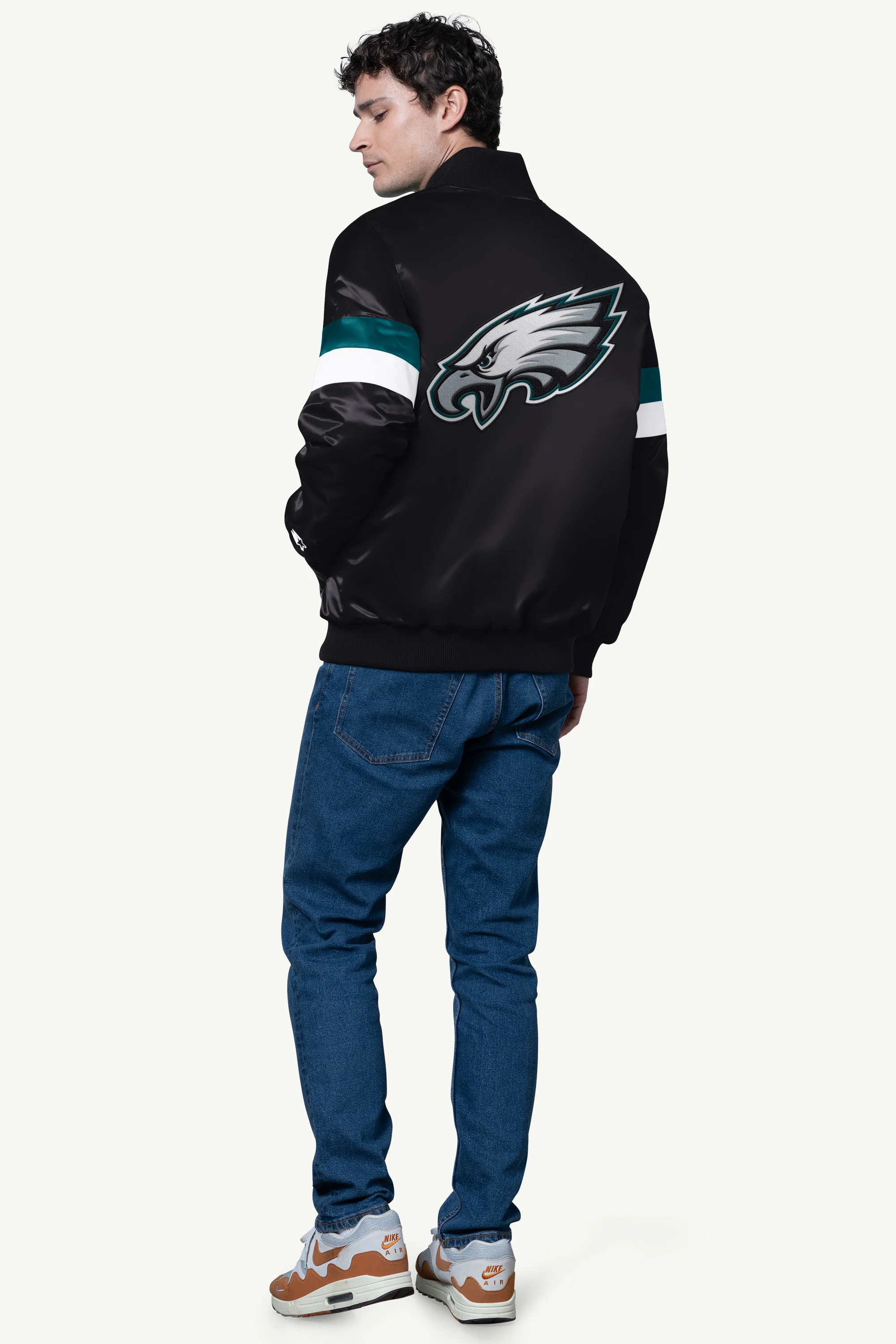 MENS PHILADELPHIA EAGLES SATIN VARSITY JACKET - Image 2
