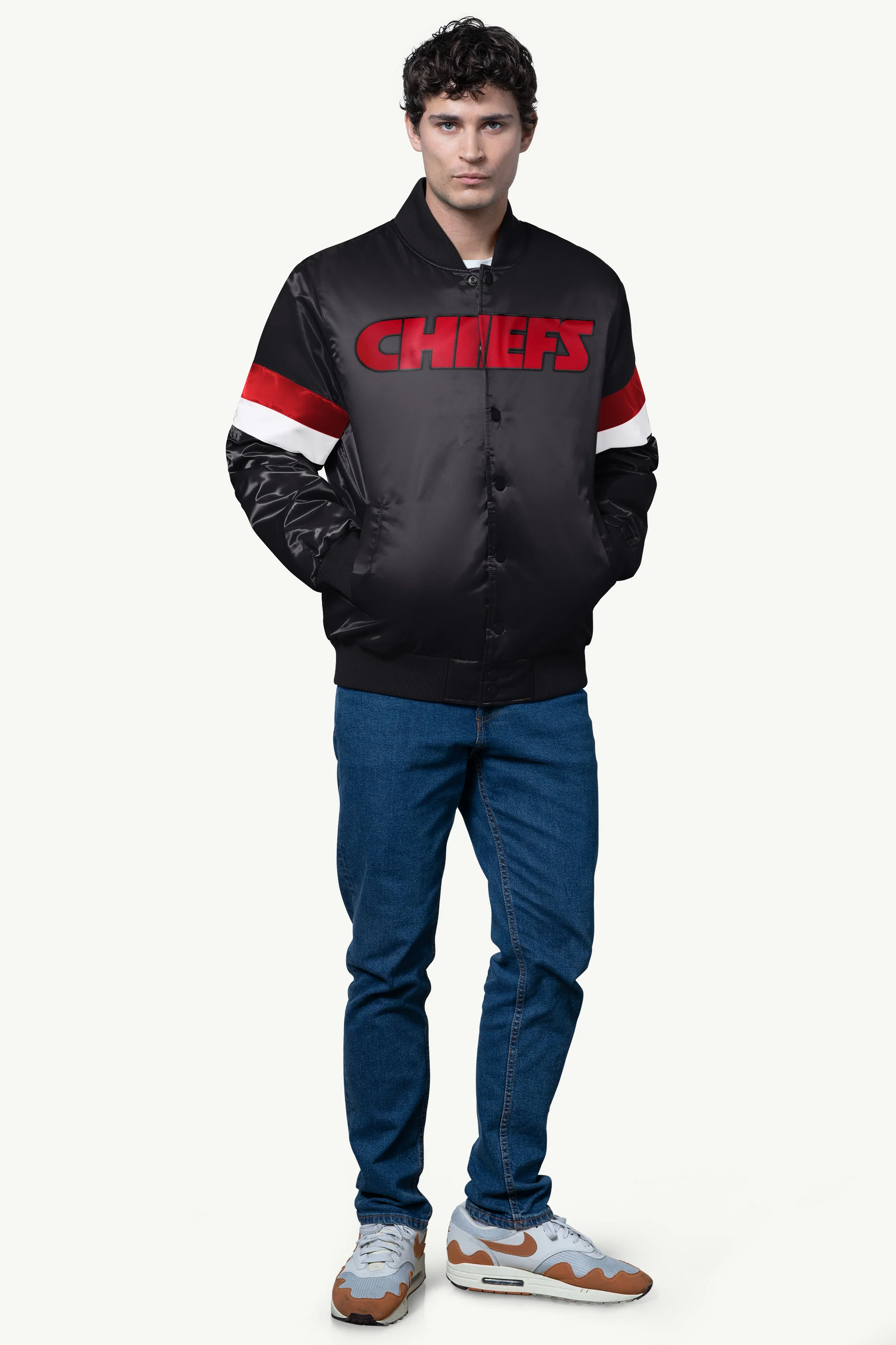 MENS KANSAS CITY CHIEFS SATIN VARSITY JACKET - Image 3