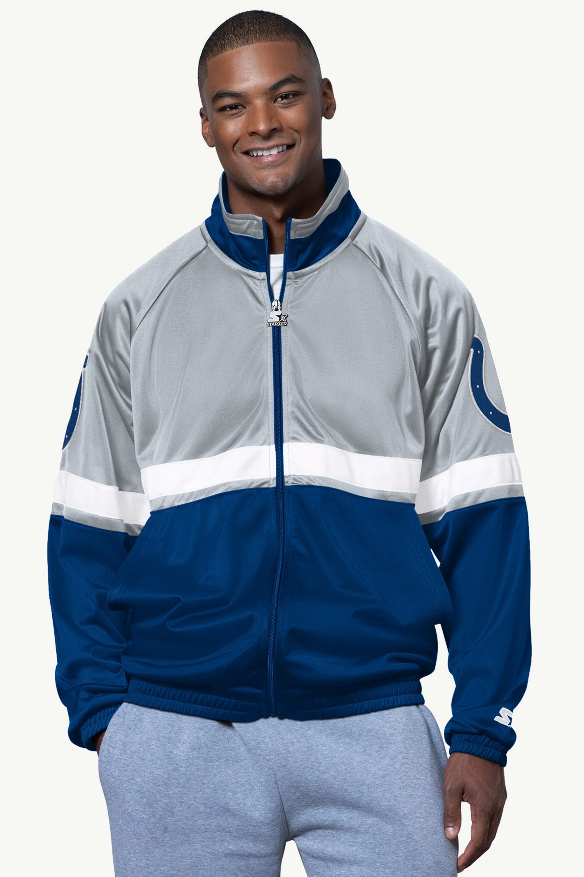 MENS INDIANAPOLIS COLTS VETERAN TRACK JACKET