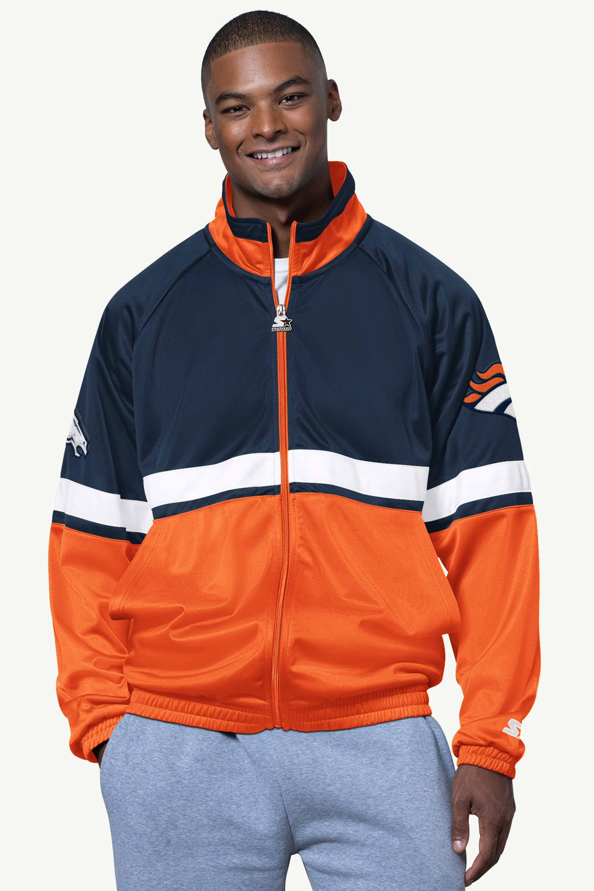 MENS DENVER BRONCOS VETERAN TRACK JACKET