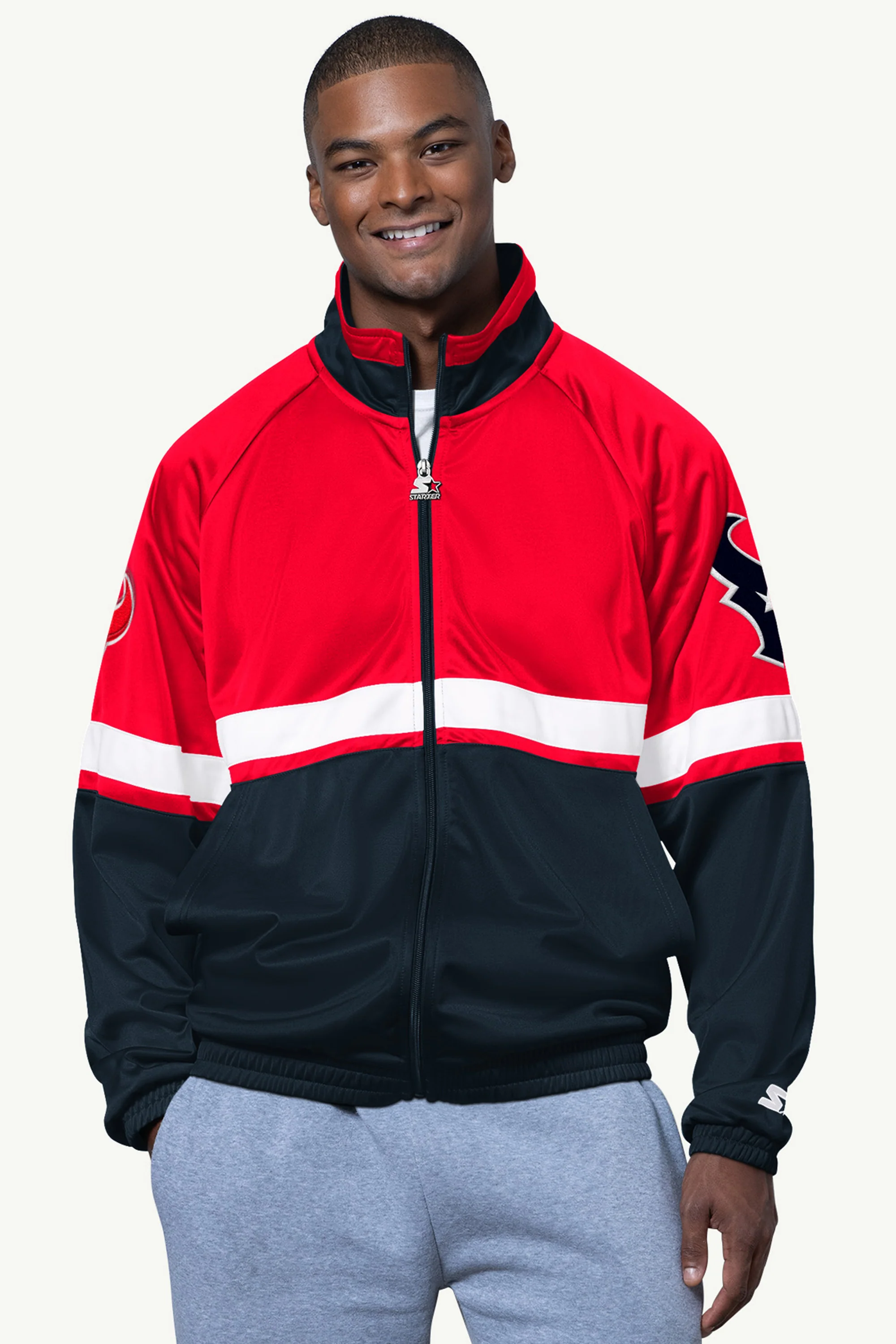 MENS HOUSTON TEXANS VETERAN TRACK JACKET