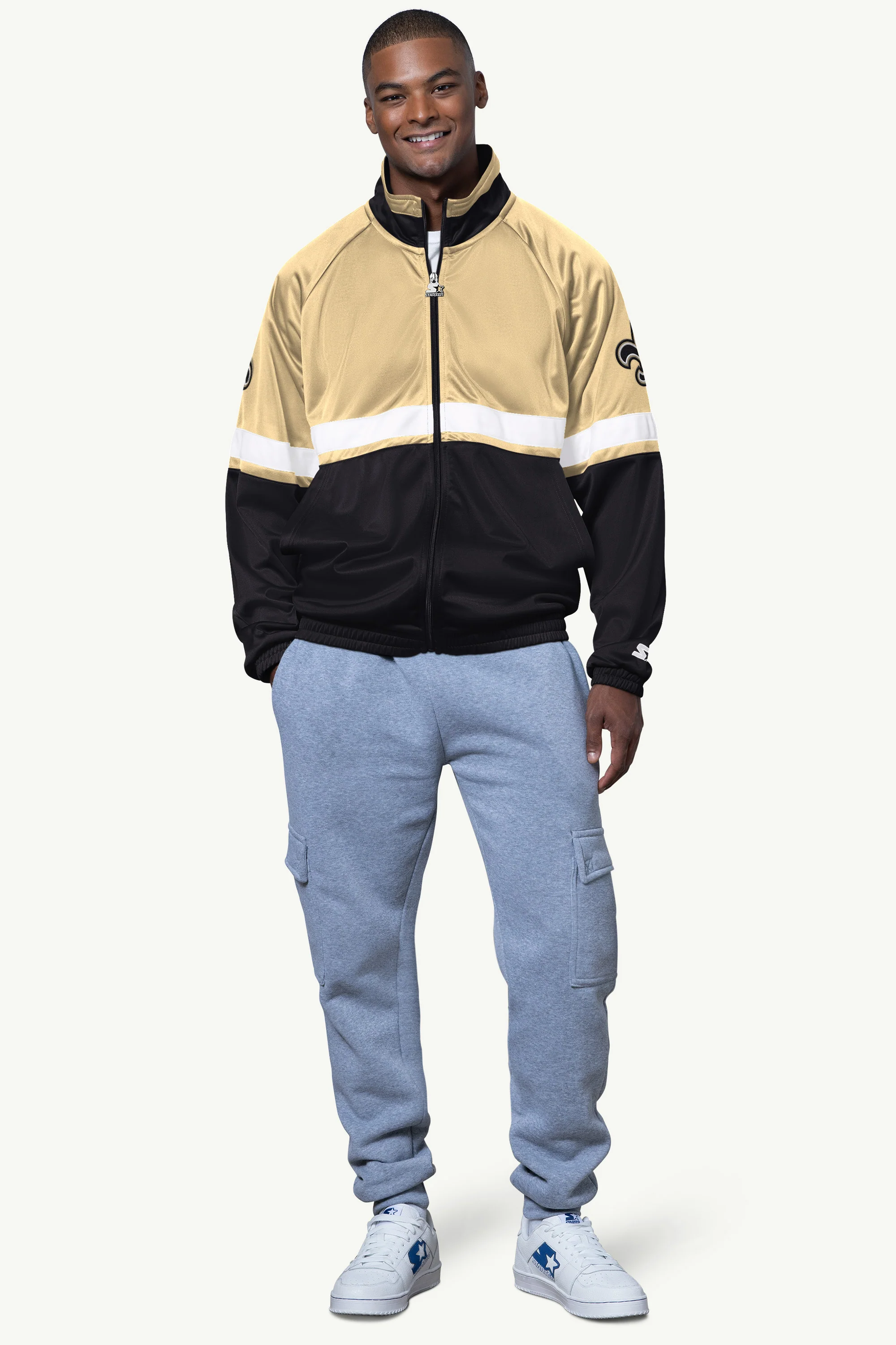 MENS NEW ORLEANS SAINTS VETERAN TRACK JACKET - Image 3