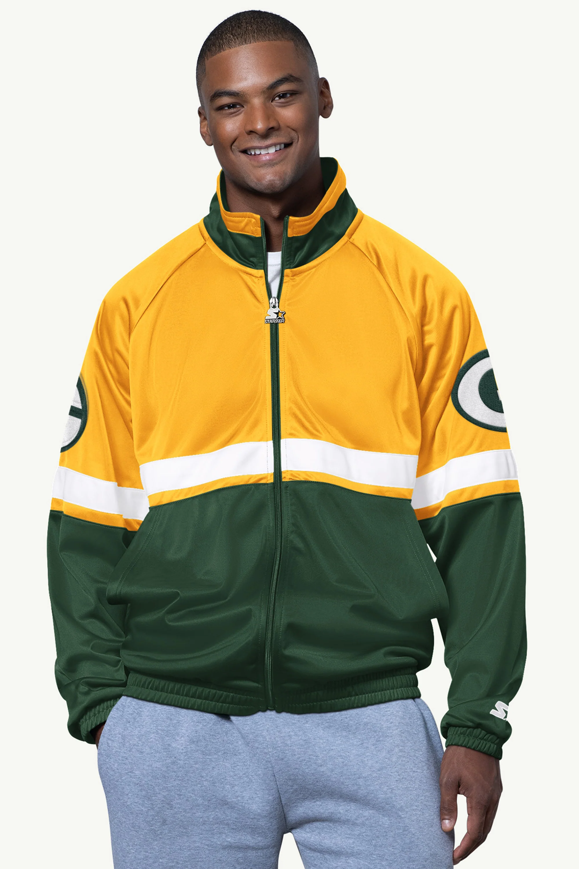 MENS GREEN BAY PACKERS VETERAN TRACK JACKET