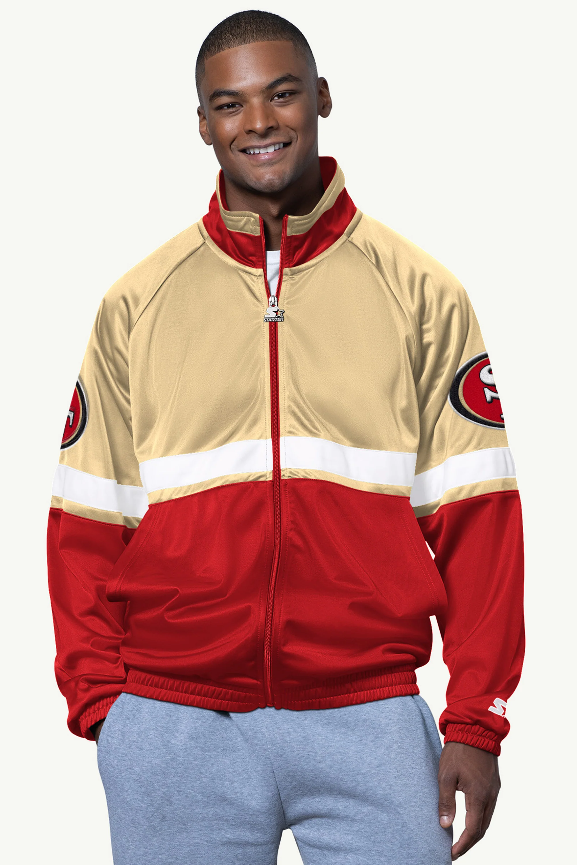 MENS SAN FRANCISCO 49ERS VETERAN TRACK JACKET