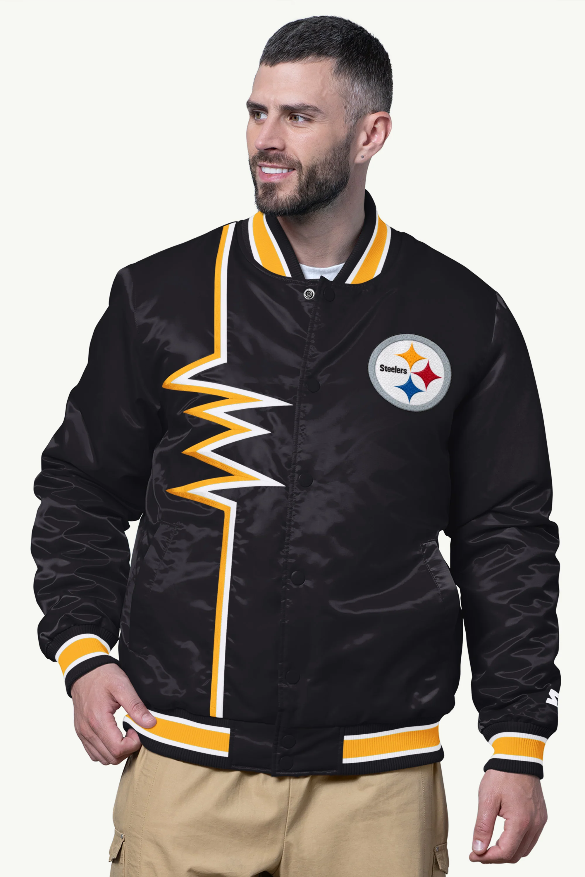 MENS PITTSBURGH STEELERS SHOCK WAVE SATIN JACKET