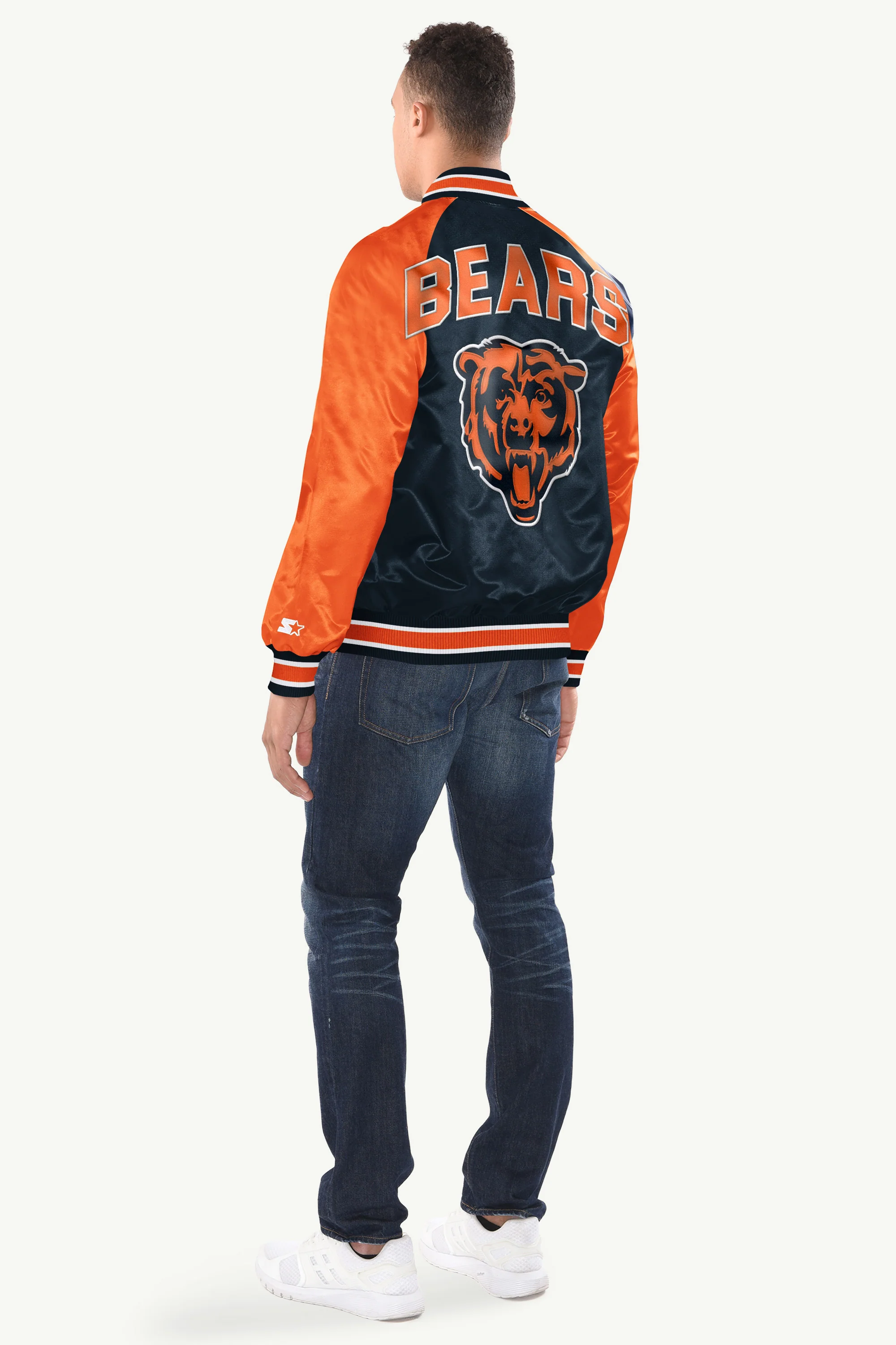 MENS CHICAGO BEARS INDUCTEE SATIN VARSITY JACKET - Image 2