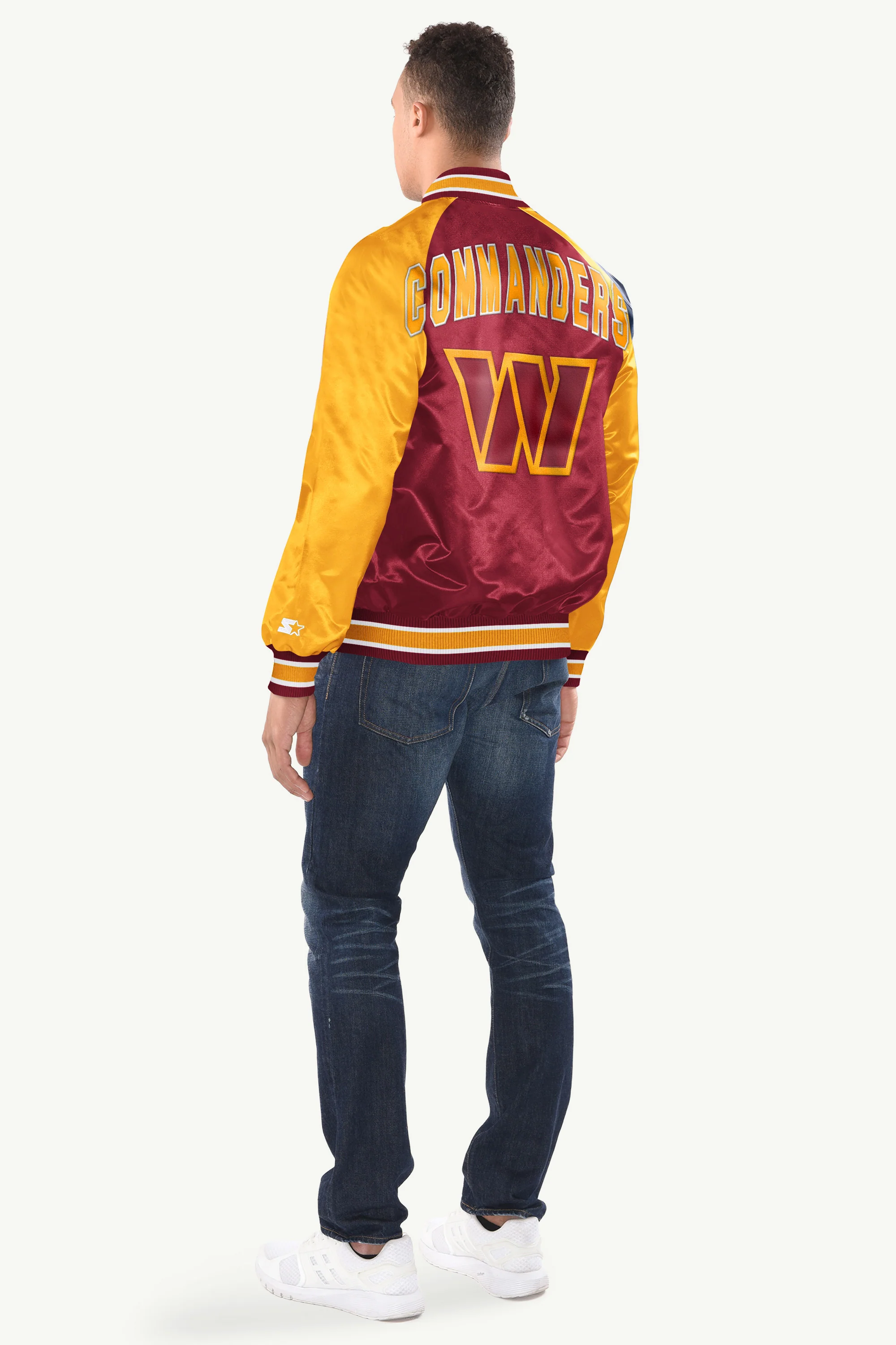 MENS WASHINGTON COMMANDERS INDUCTEE SATIN VARSITY JACKET - Image 2