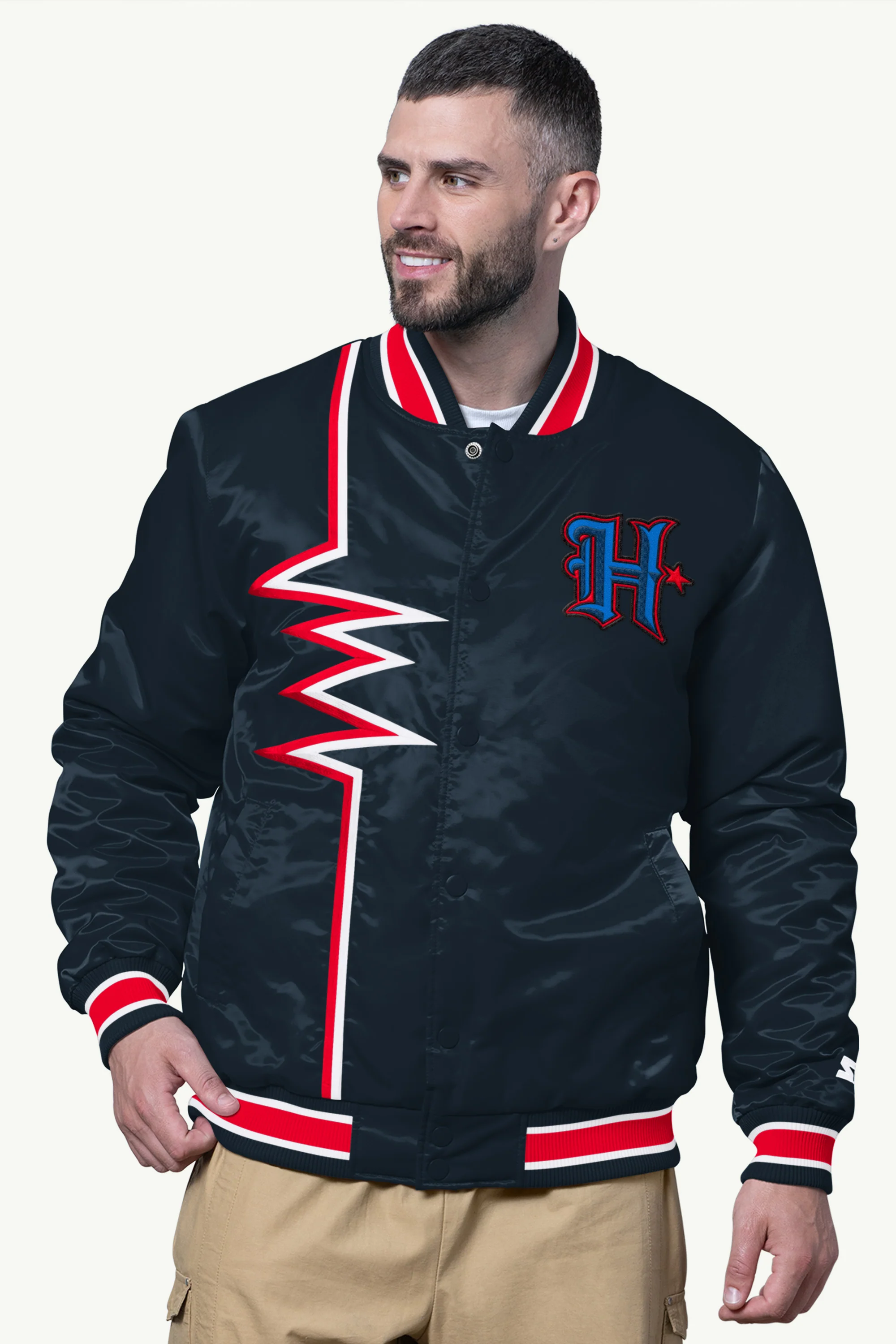 MENS HOUSTON TEXANS SHOCK WAVE SATIN JACKET
