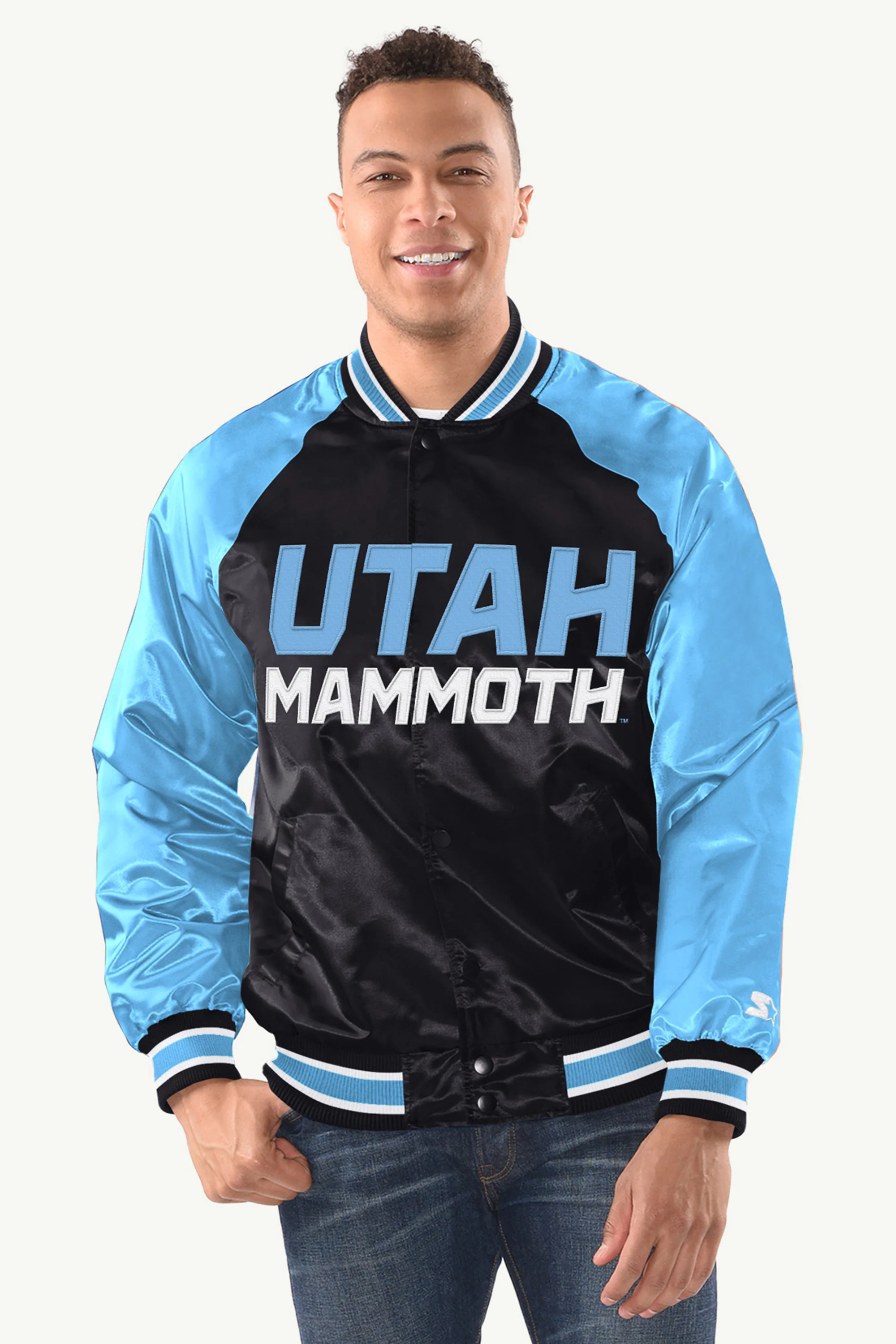 MENS UTAH MAMMOTHS INDUCTEE SATIN VARSITY JACKET