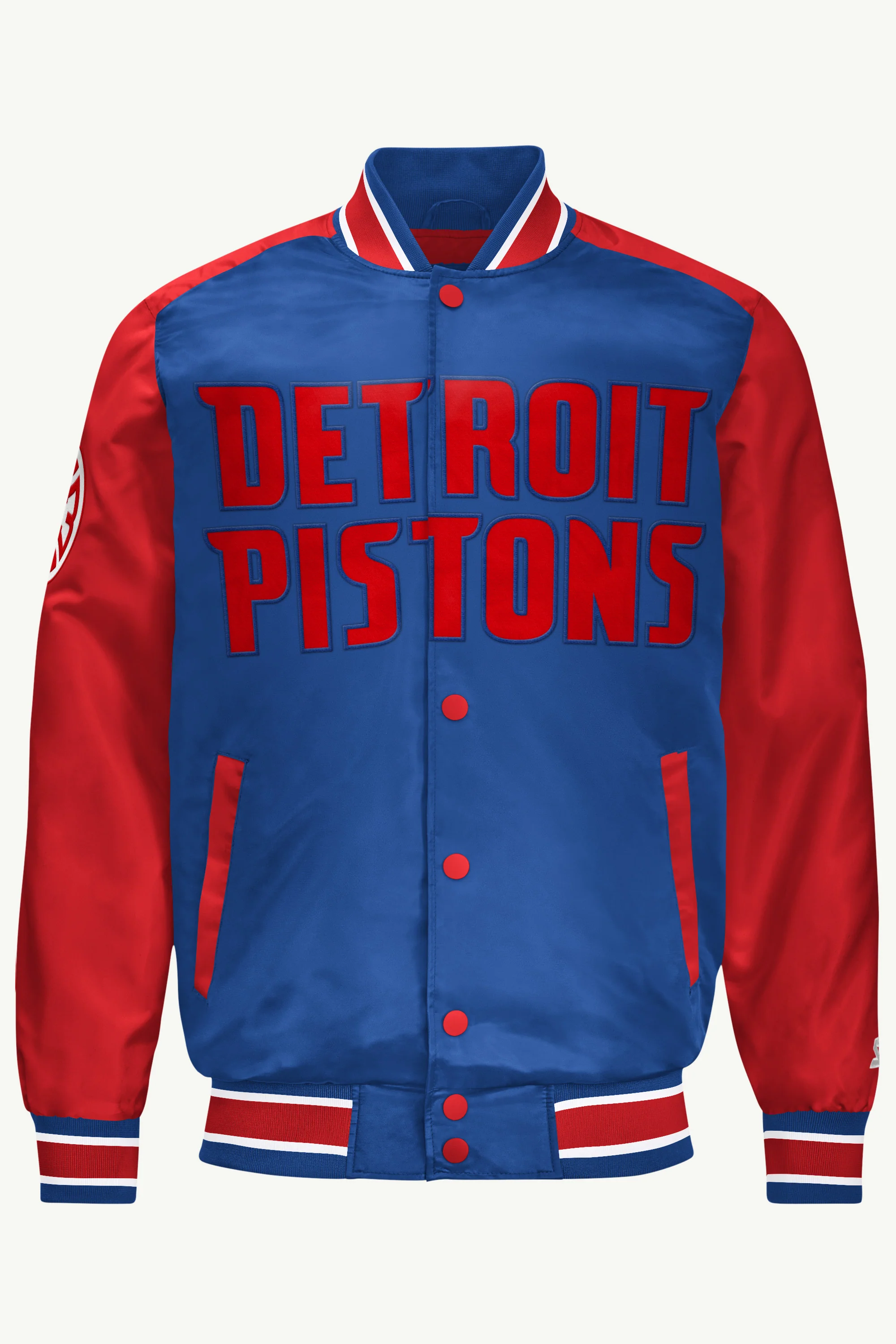 MENS DETROIT PISTONS SATIN VARSITY JACKET
