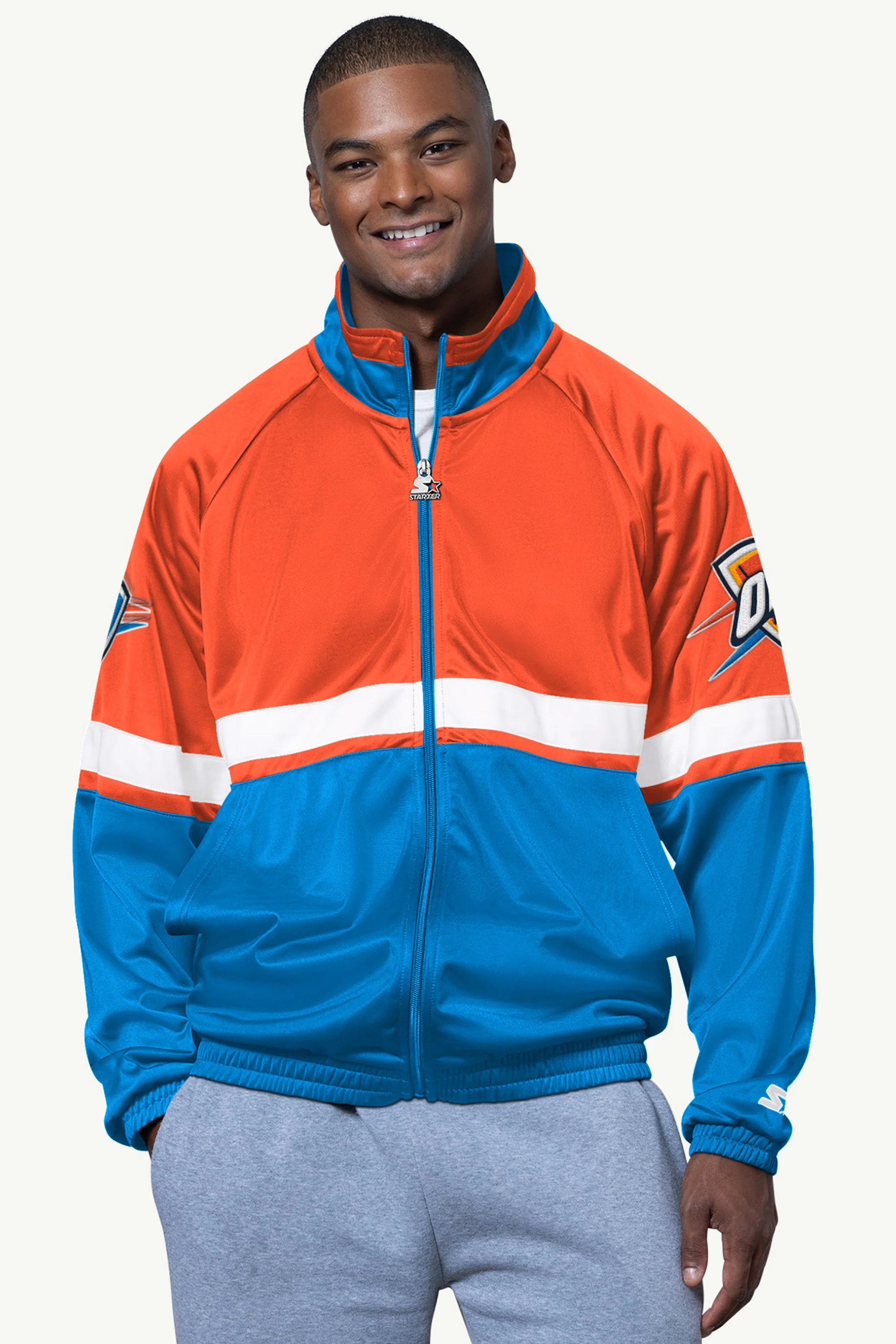 MENS OKLAHOMA CITY THUNDER VETERAN TRACK JACKET