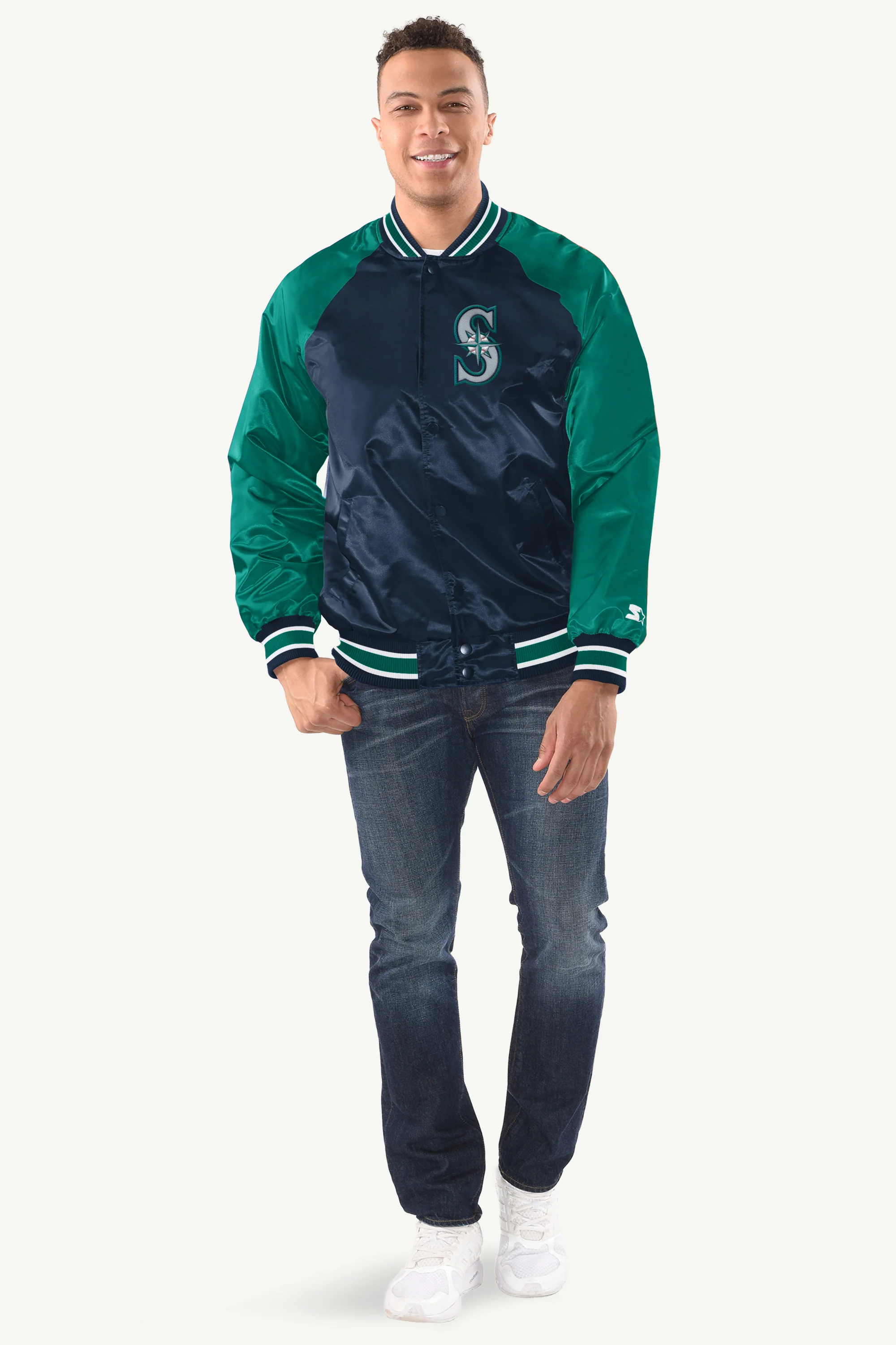 MENS SEATTLE MARINERS INDUCTEE SATIN VARSITY JACKET - Image 3