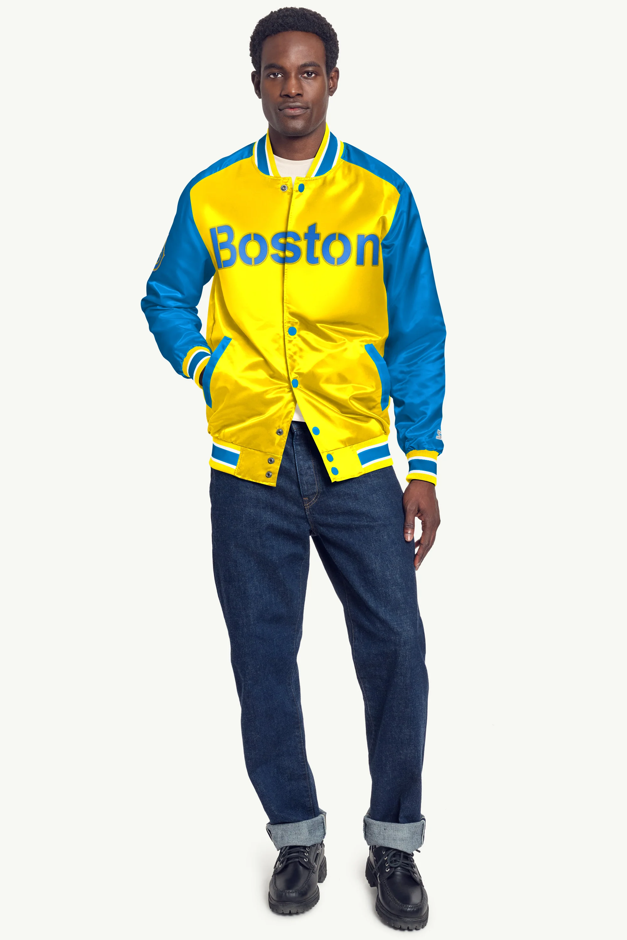 MENS BOSTON RED SOX SATIN VARSITY JACKET - Image 3