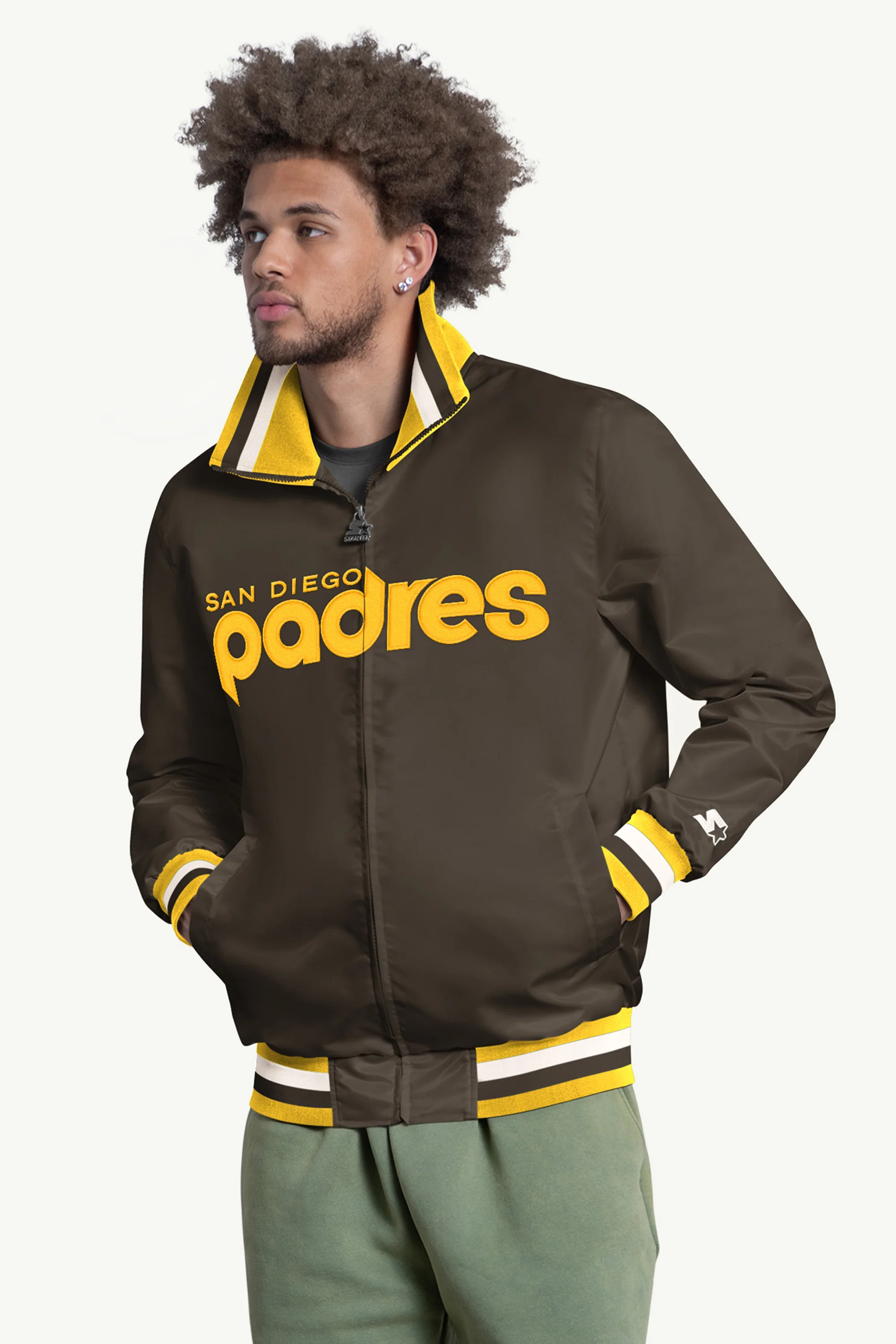 MENS SAN DIEGO PADRES CAPTAIN VARSITY JACKET