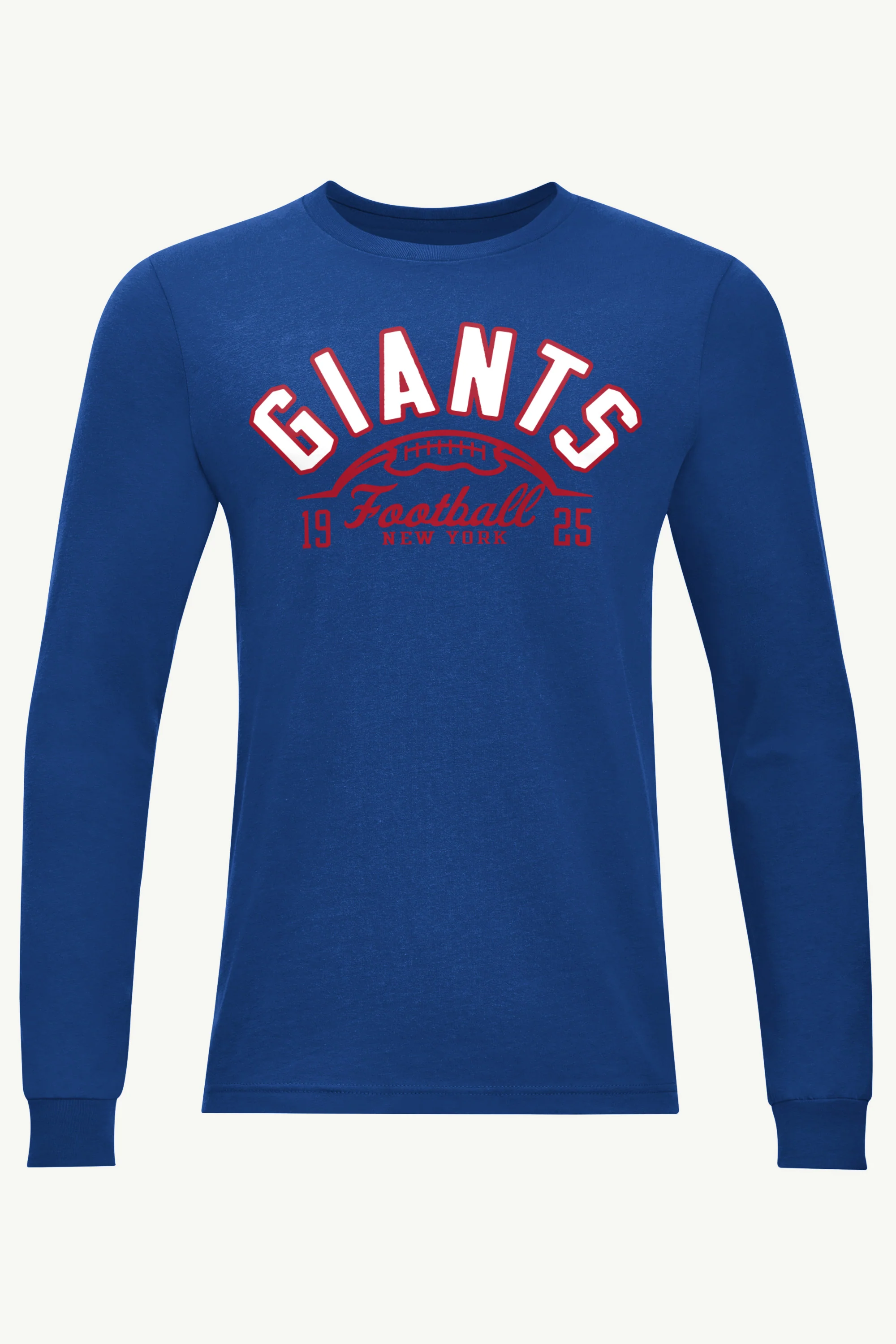 MENS NEW YORK GIANTS HALF BALL LONG SLEEVE T SHIRT