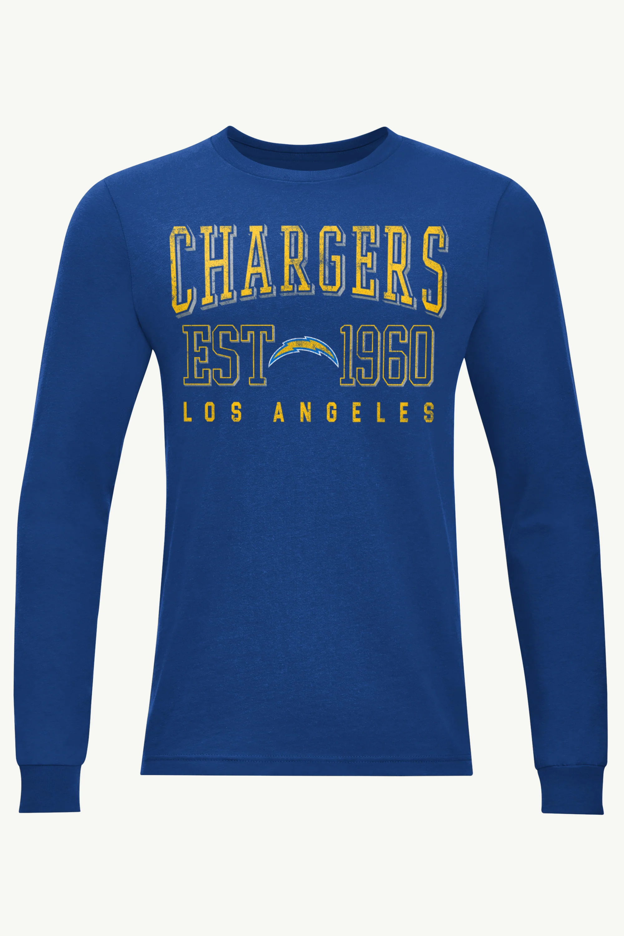 MENS LOS ANGELES CHARGERS RETRO LONG SLEEVE T SHIRT