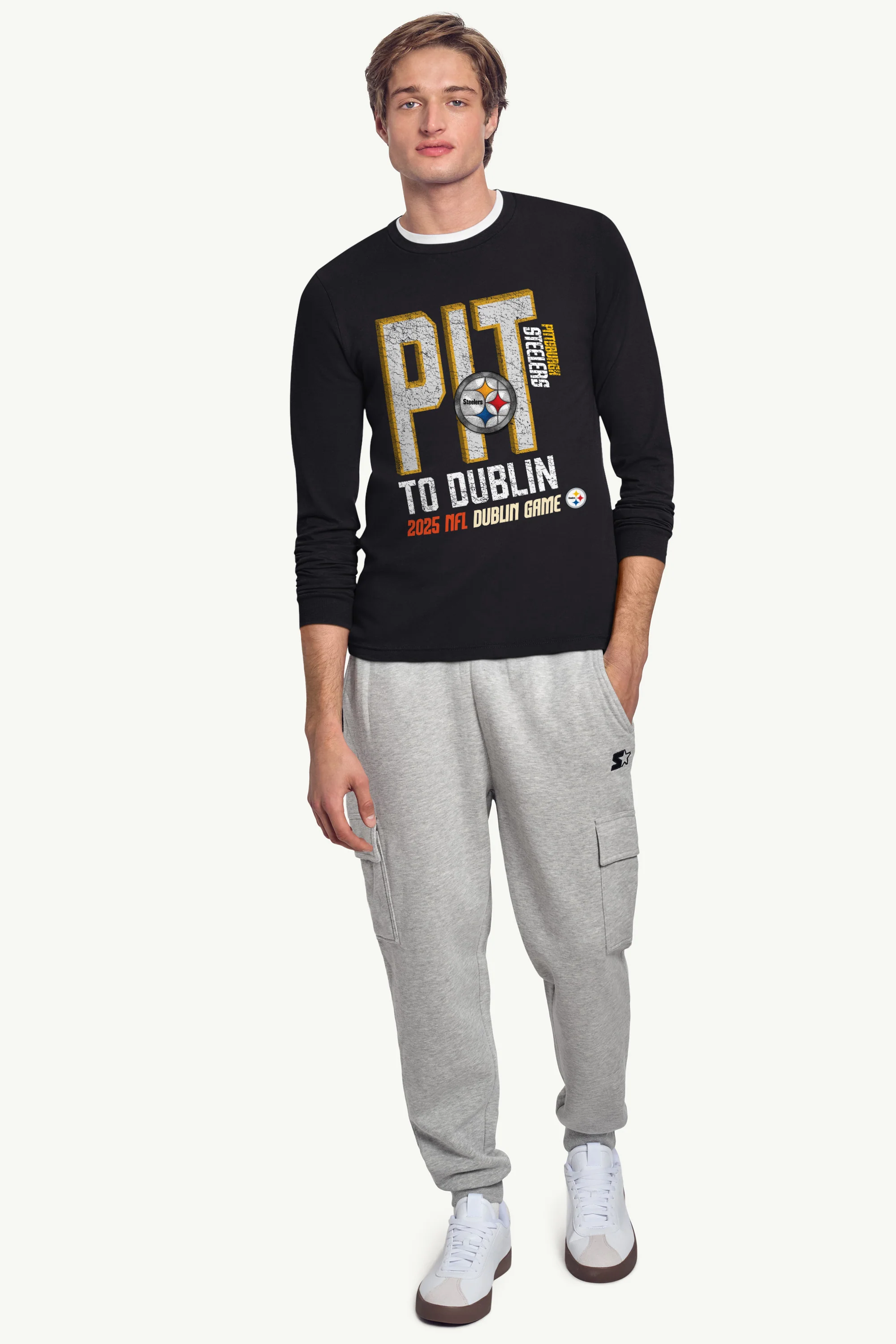 MENS PITTSBURGH STEELERS TO DUBLIN WE GO LONG SLEEVE T SHIRT - Image 3