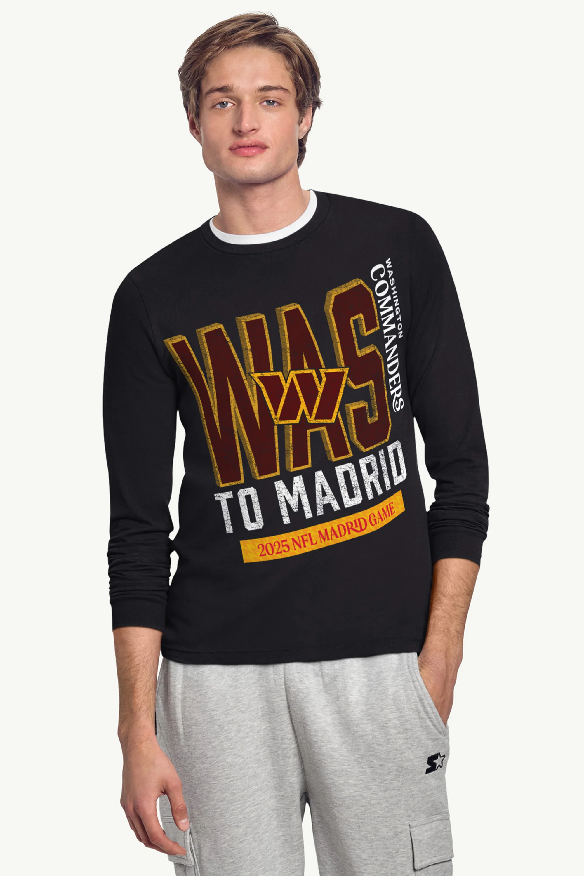 MENS WASHINGTON COMMANDERS TO MADRID WE GO LONG SLEEVE T SHIRT - Image 2