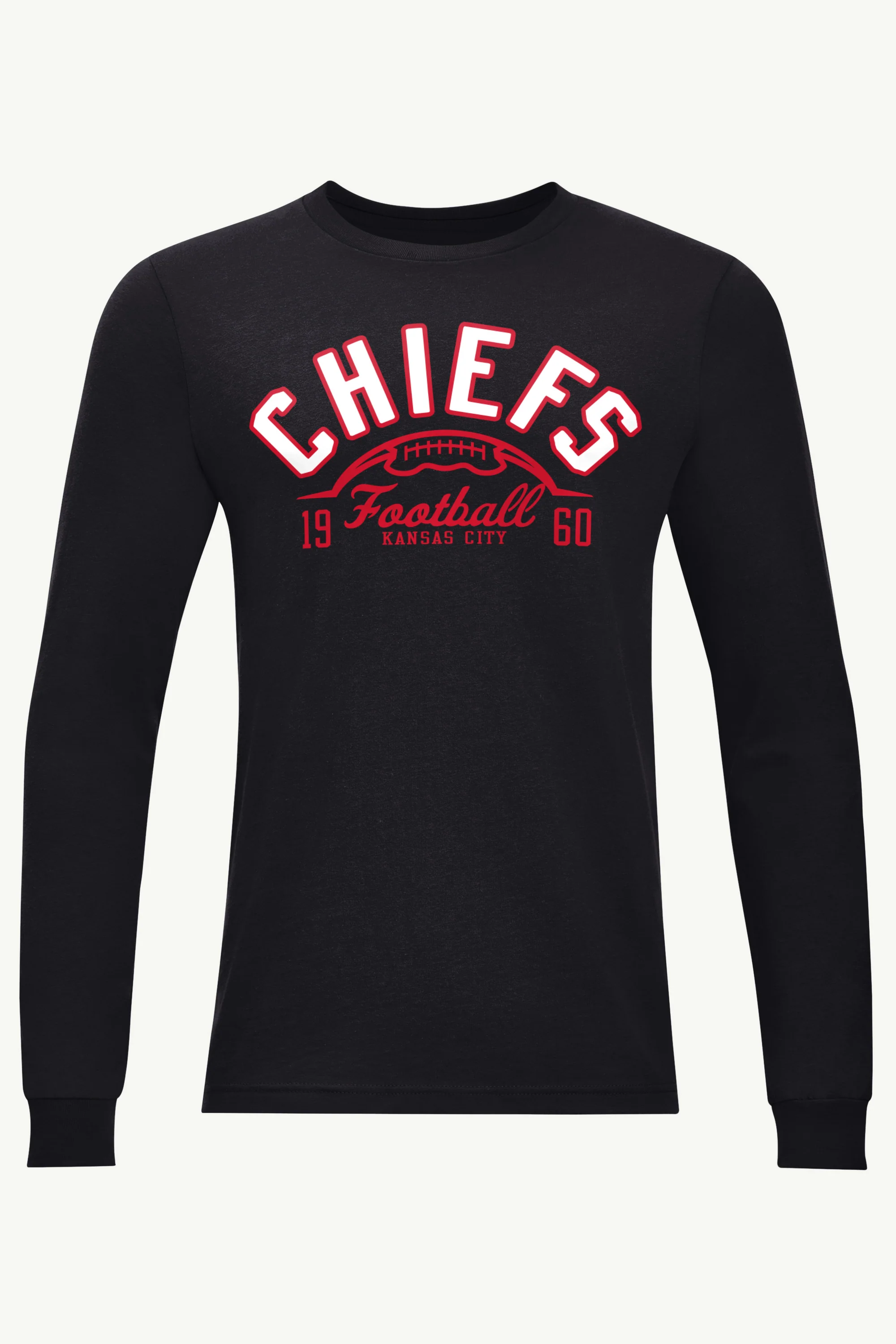 MENS KANSAS CITY CHIEFS HALF BALL LONG SLEEVE T SHIRT