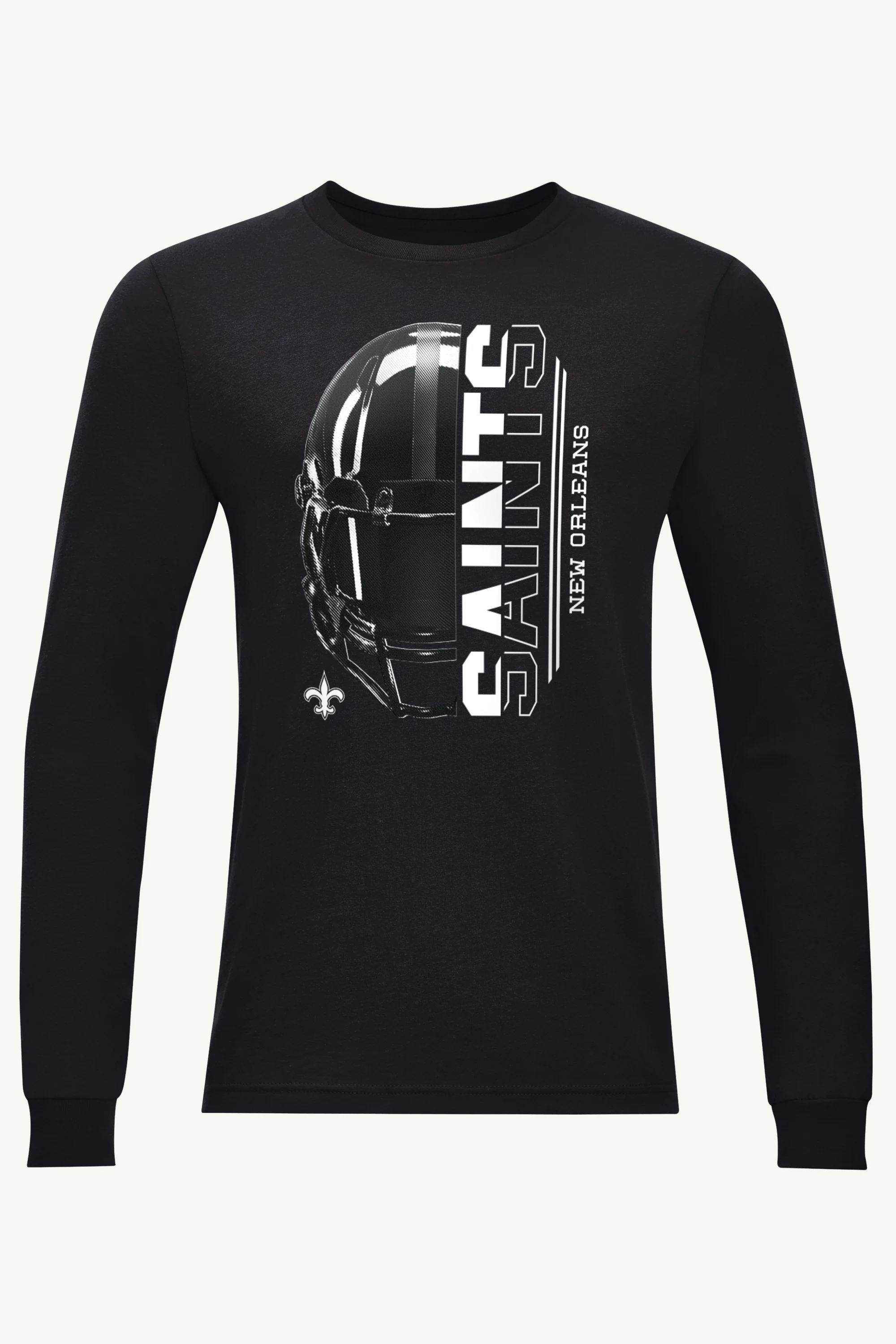 MENS NEW ORLEANS SAINTS HALF HELMET LONG SLEEVE T SHIRT