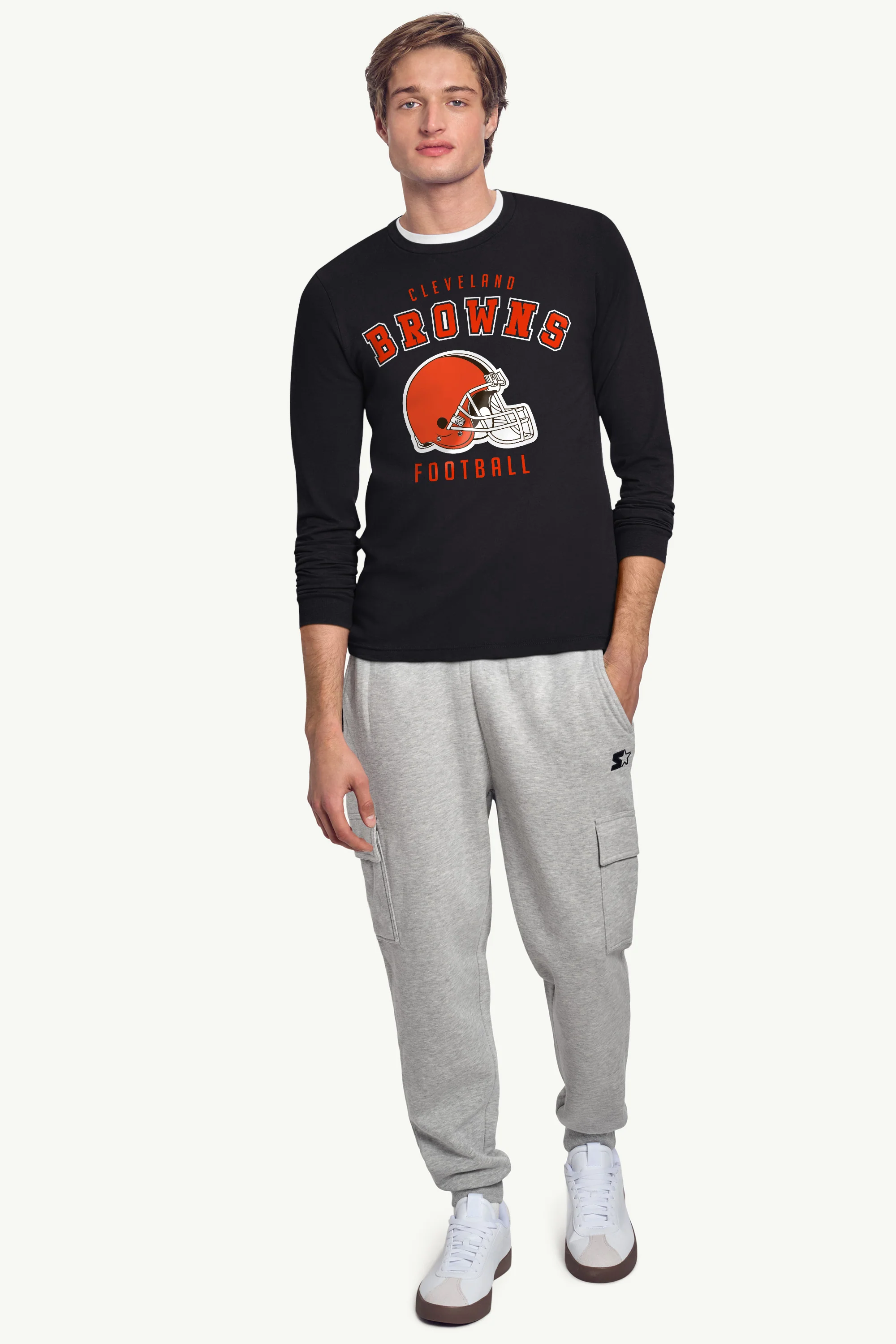 MENS CLEVELAND BROWNS LONG SLEEVE T SHIRT - Image 3