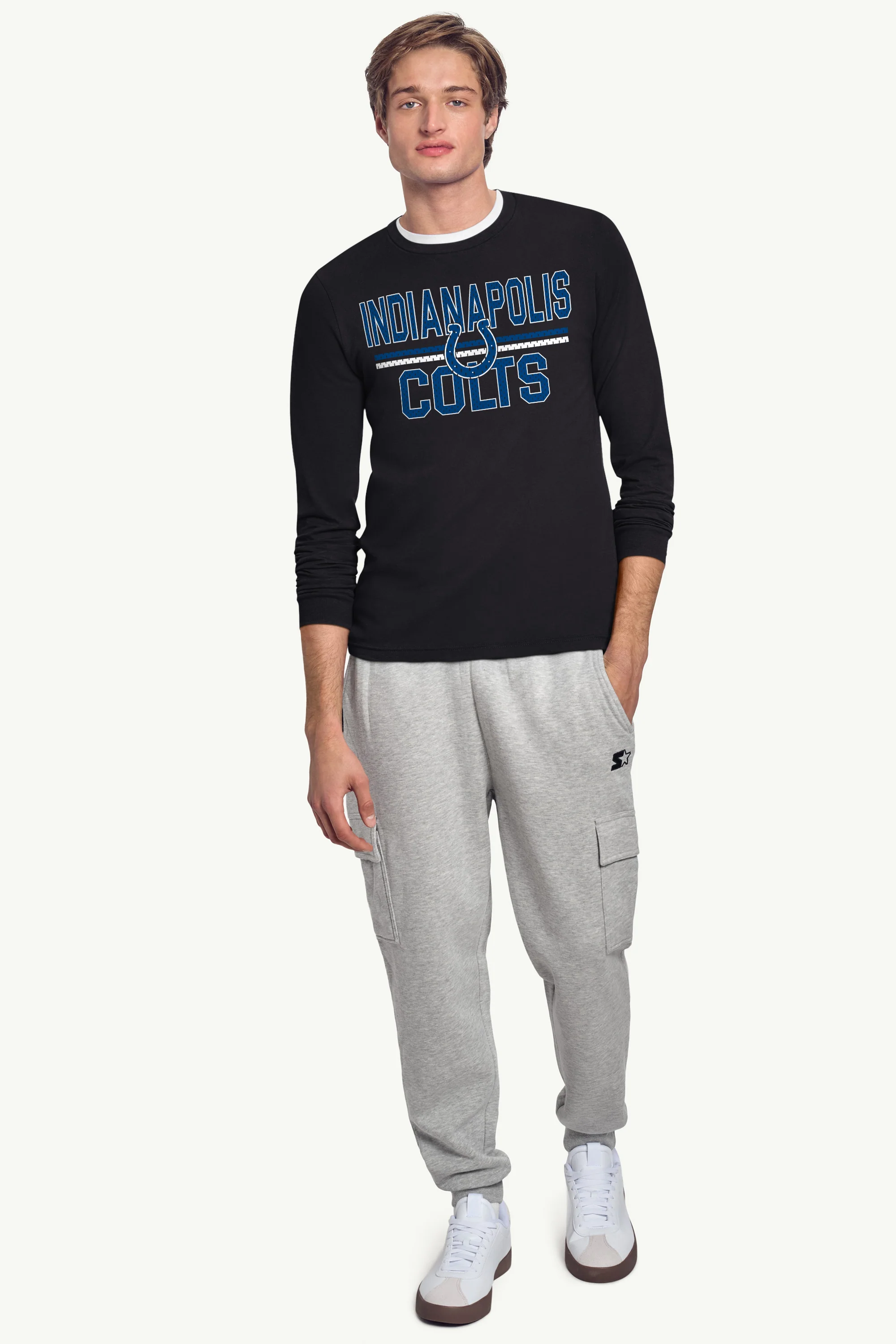 MENS INDIANAPOLIS COLTS MESH LOOK LONG SLEEVE T SHIRT - Image 3