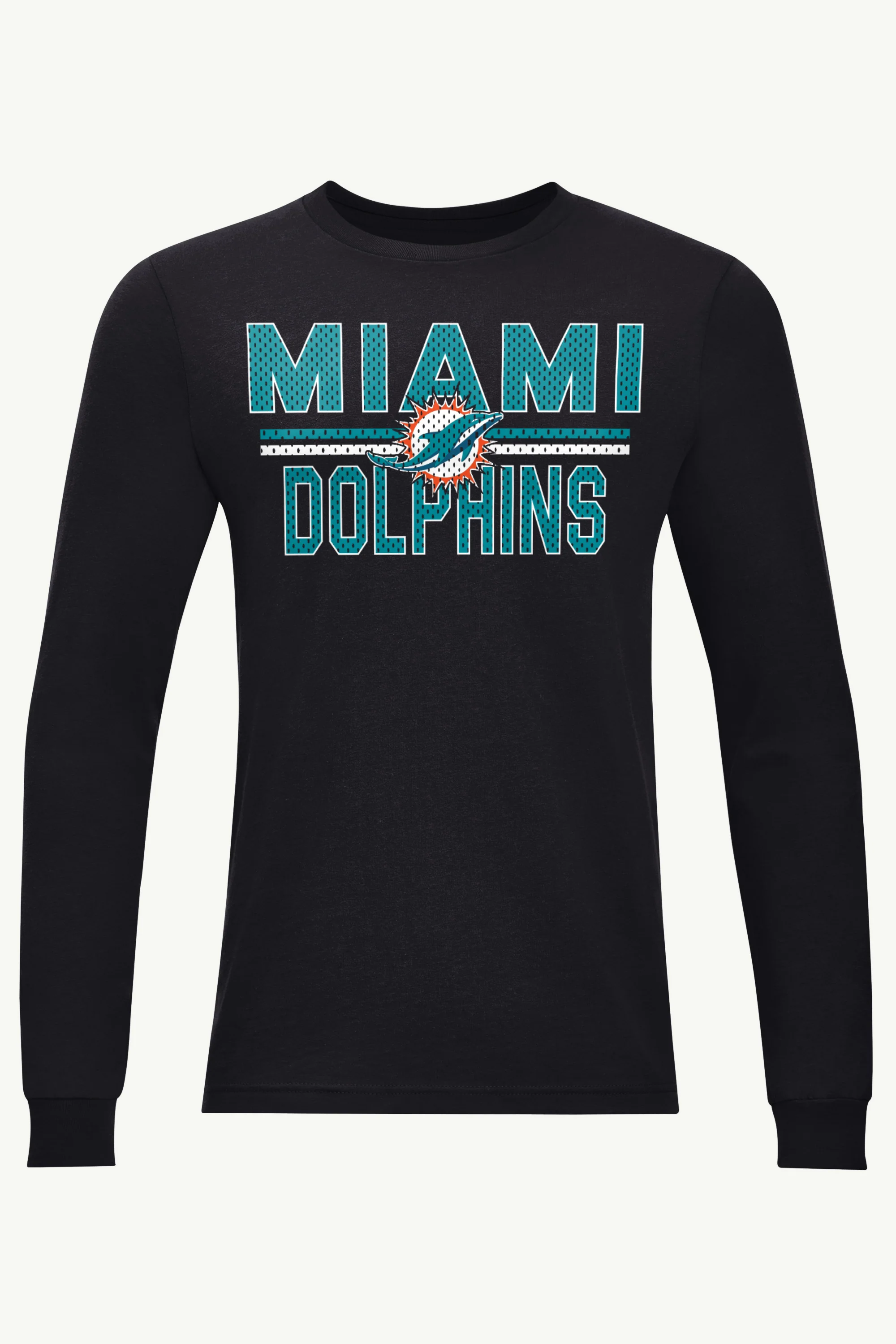 MENS MIAMI DOLPHINS MESH LOOK LONG SLEEVE T SHIRT