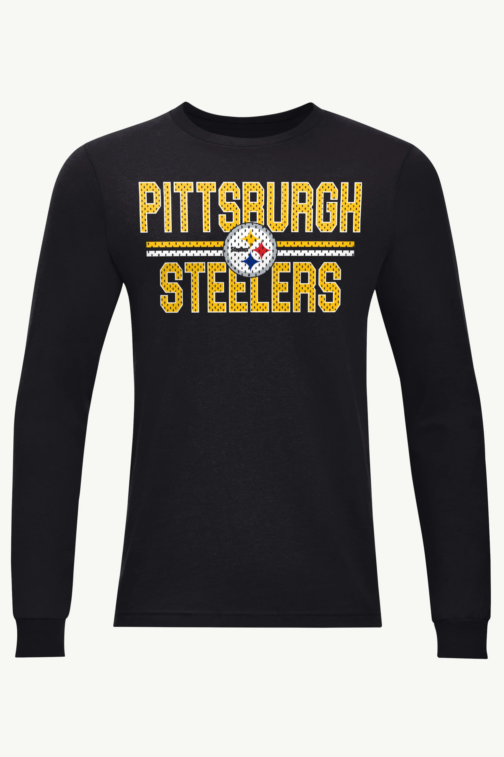MENS PITTSBURGH STEELERS MESH LOOK LONG SLEEVE T SHIRT